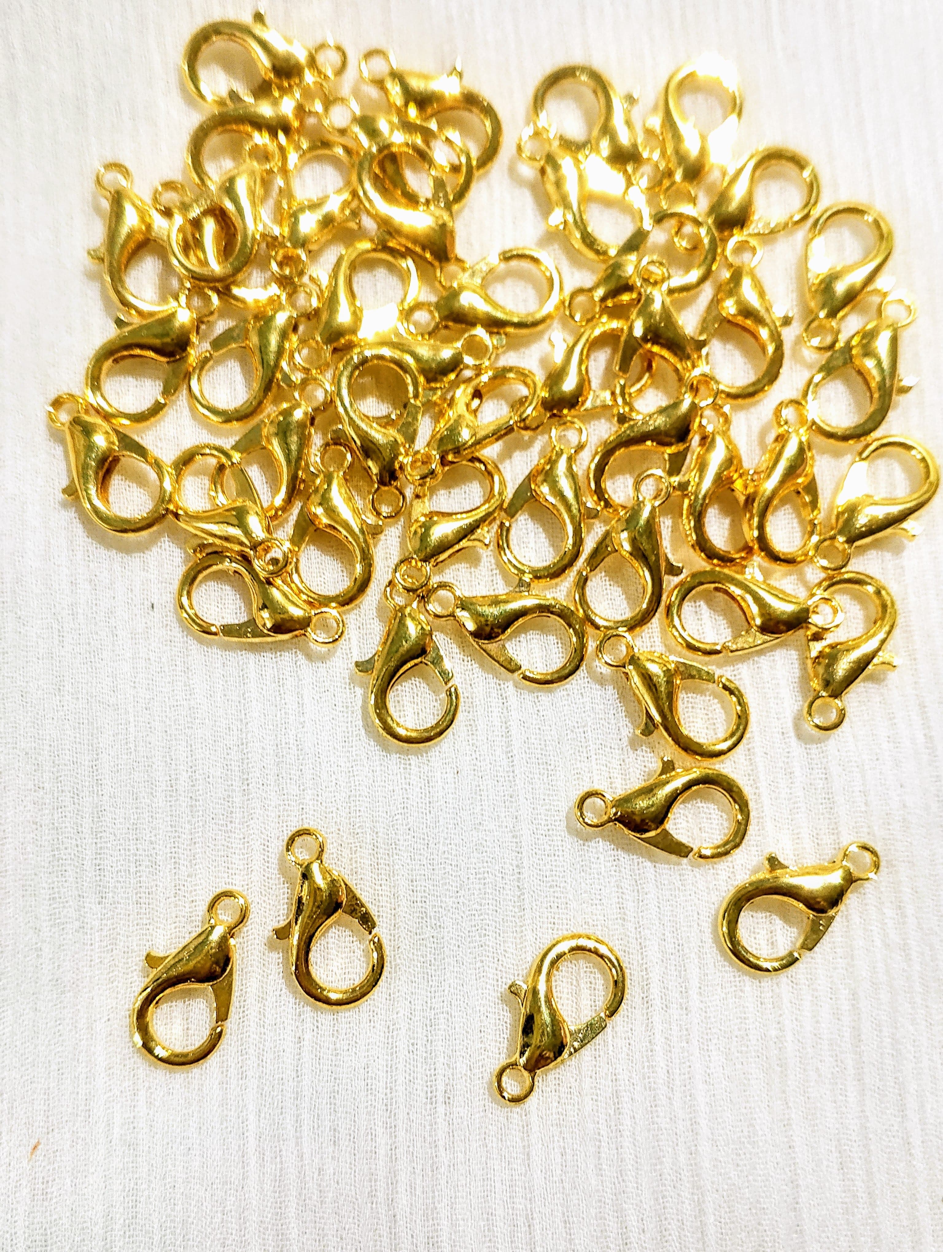12 mm 6/12 Dozens Mini Lobster Clasp Locks For Jewelry Crafts, Gold and Silver End Clasps For Mini Purses, Bags, Necklaces, Bracelets, DIY Jewelry Findings, Fashionable Accessories Fastener Hooks