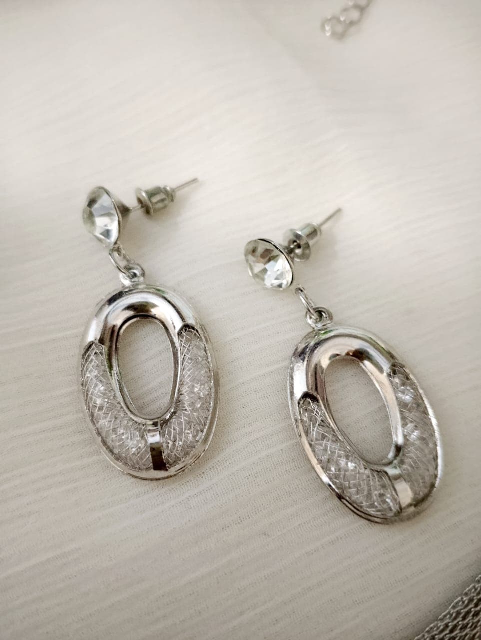 Elegant Silver Jewelry Combo Set for Women | Jewelry– Necklace, Earrings & 2 Sets of Bangles | Stylish Party Wear Fashion Set | Gift Set for Girls & Ladies