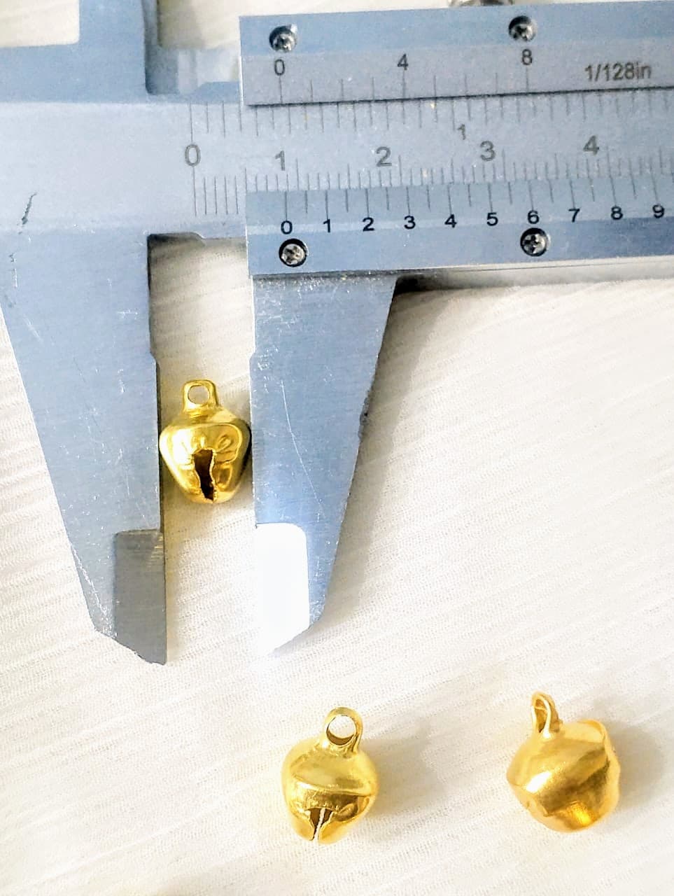 Beads 100 Pcs 10mm, 8mm, 6mm Vibrant Gold, Silver Ghungroo Beads Noisy and Noiseless Ghungru Charm Beads for Craft DIY