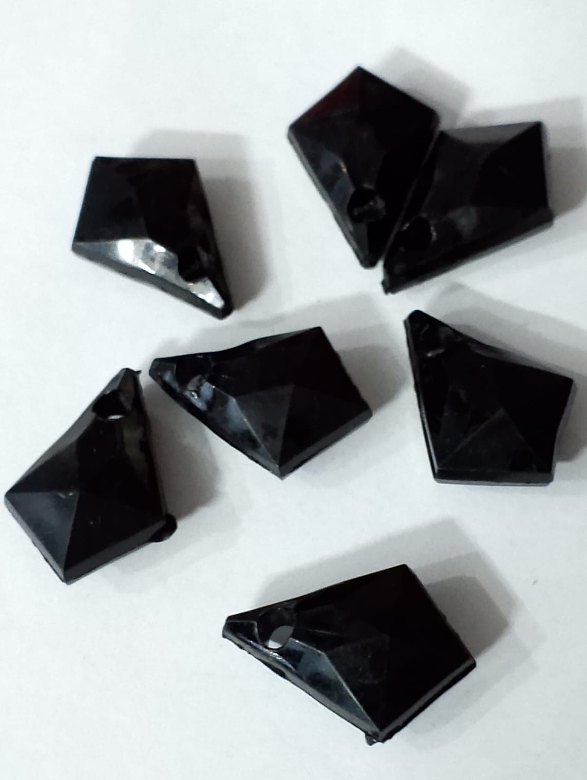 Black Rhombus Tussle (Latkan) Acrylic Beads - Pack of 40gms - Ideal for DIY Jewelry Making, Jewelry, and Dress Accessories.