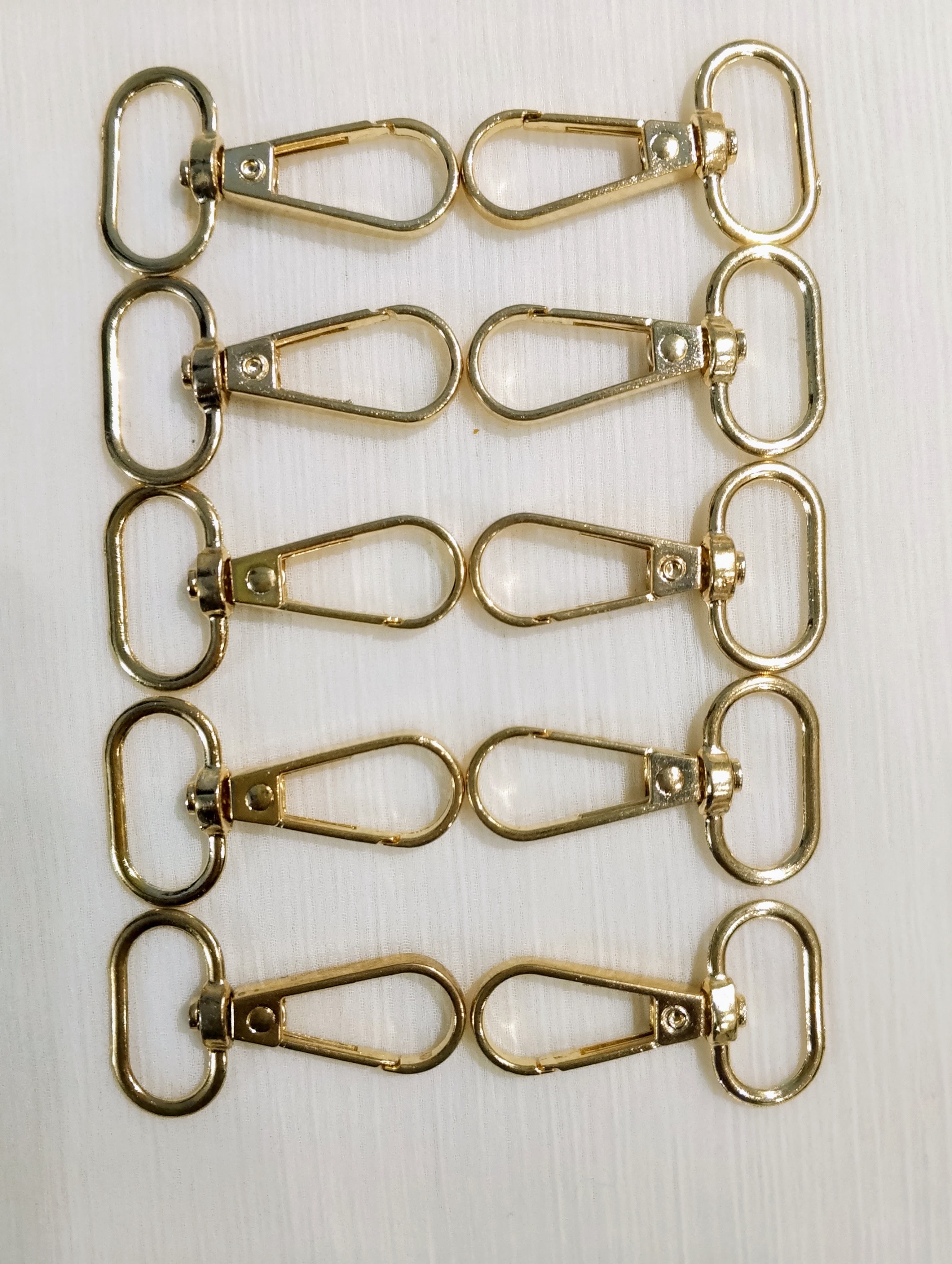 3, 6 Pairs of 360-Degree Rotatable Gold Keychain Clip with Durable Lock for Handbags, Bags, and DIY Accessories - High-Quality Metal Swivel Snap Hook