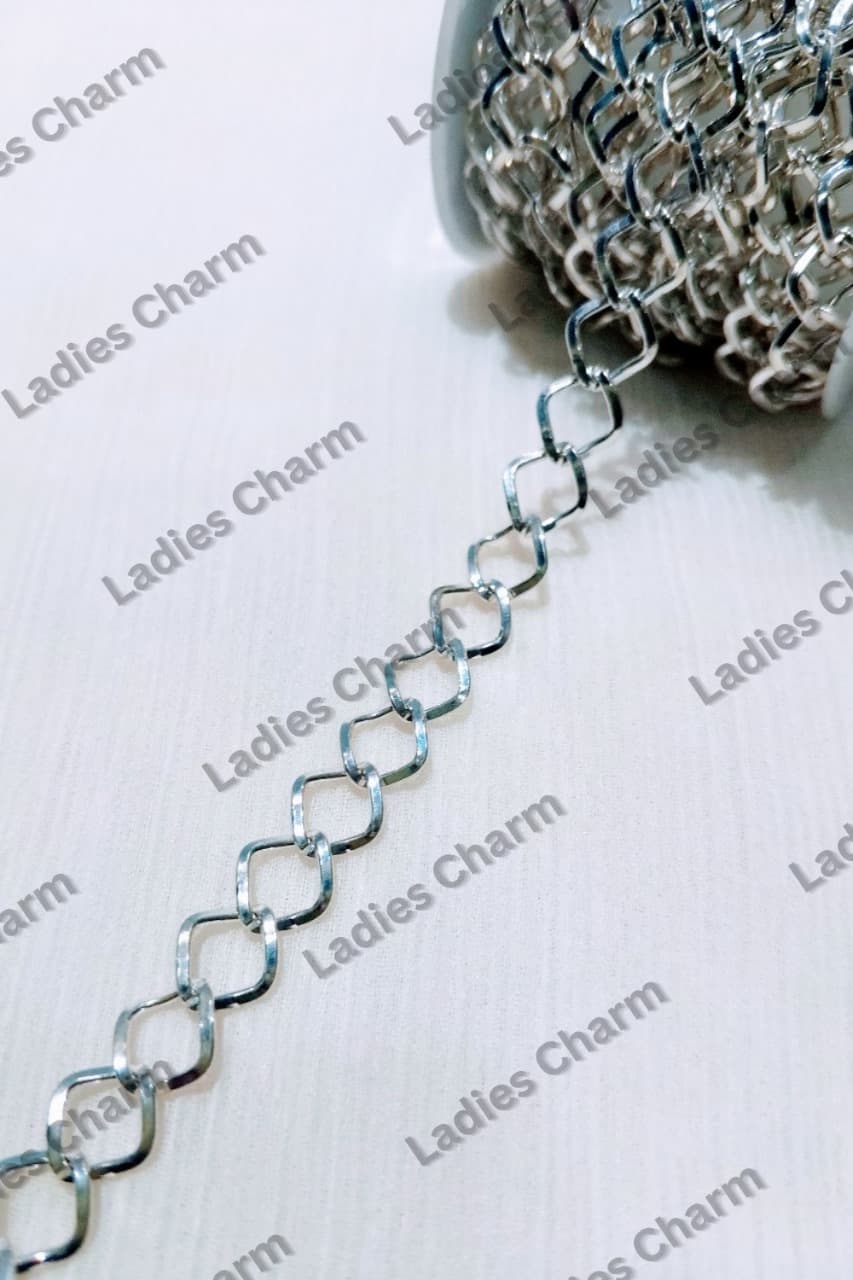 Stylish Metal Square - 36 Inches Elegant Link Chains for Crafting – Silver and Gun Black Elegant Chain Links for DIY Jewelry, Purse Clutches Cross Body Bags Chain, and Accessories
