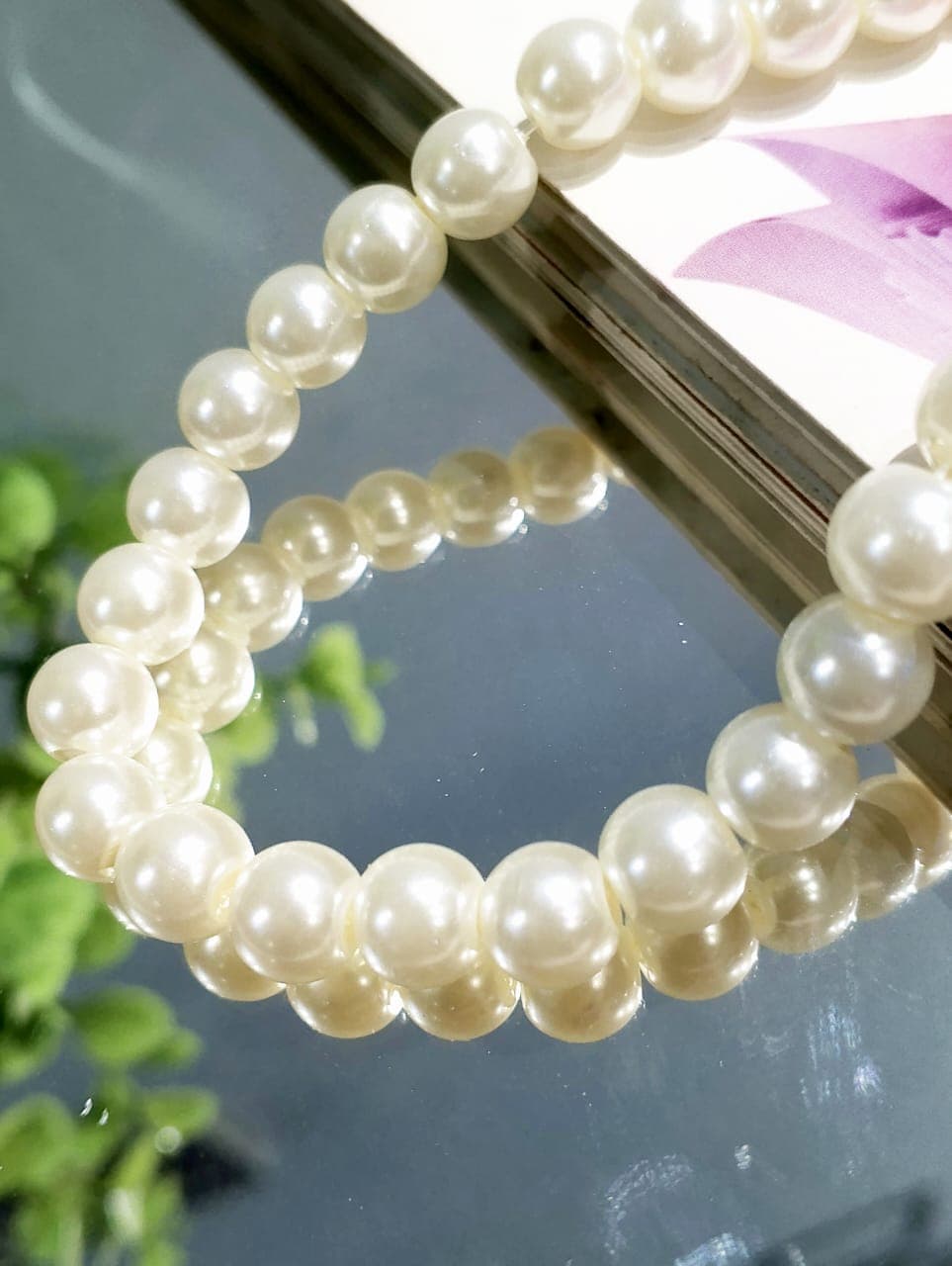1 Strand of 4, 6, 8mm Round Shell Pearl Beads for DIY Crafting Purse Jewelry Making | Natural Shell Pearl Loose Beads for Bracelet & Necklace DIY Crafts