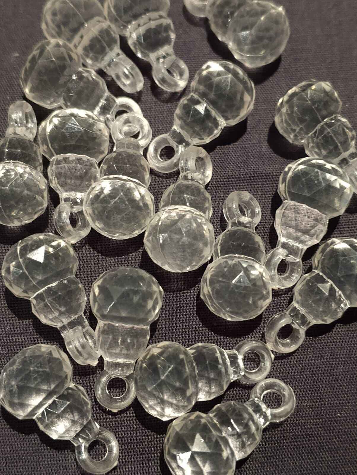 Beads for DIY Crafts. White, Yellow, Pink, and Orange Drop Tussle (Latkan) Acrylic Beads. Pack of 40gms Beads, For DIY Jewelry Making, Jewelry, And Dress Accessories.