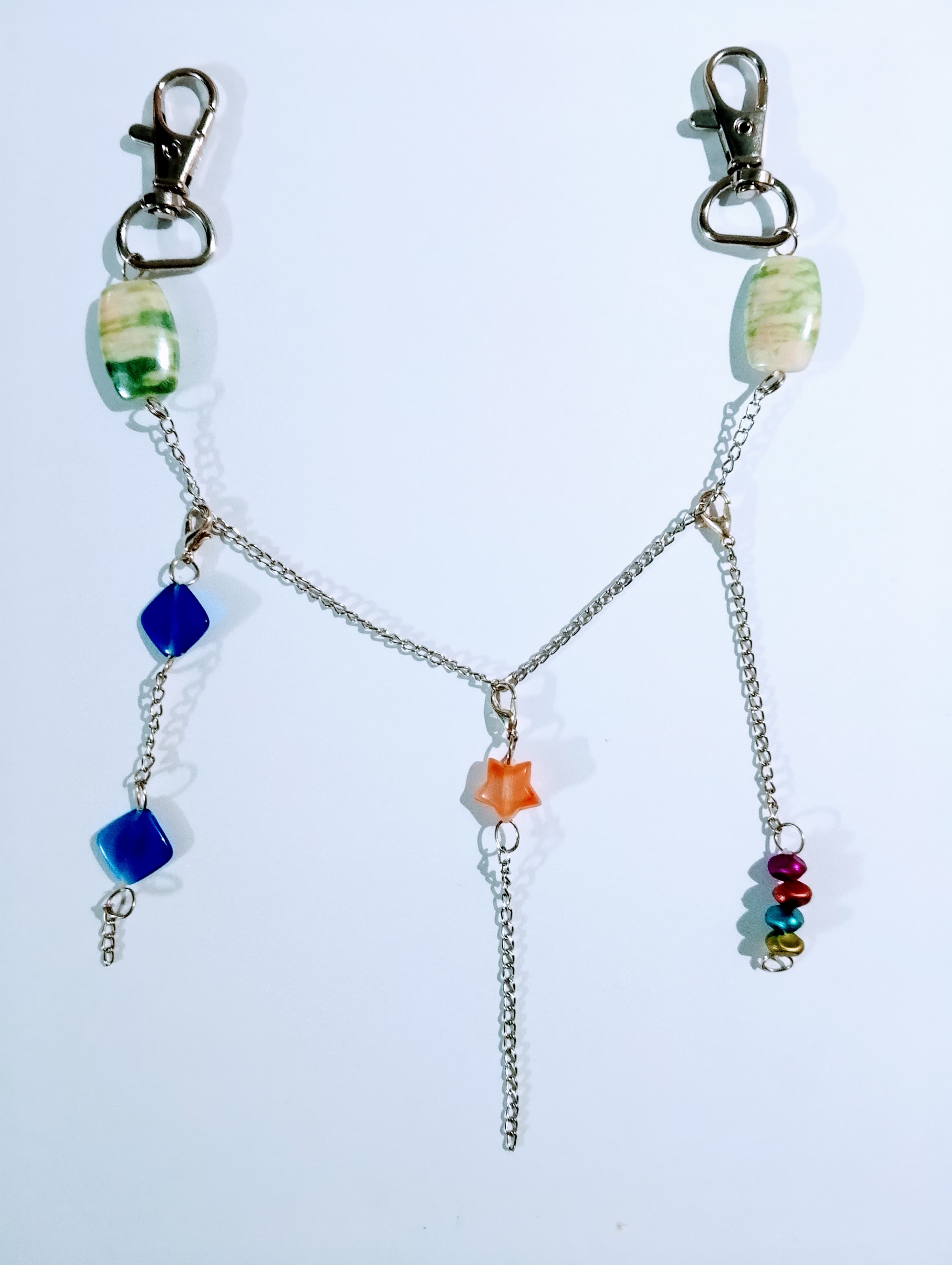 Pant Side, Skirt Chain, Punk Style | Cute, Unique, Elegant Hanging Jewelry of Chains, Charms, Beads With Lock On Both Ends | Fashion Purse Accessories | Beautiful and Lightweight Jewelry | Trendy Looks