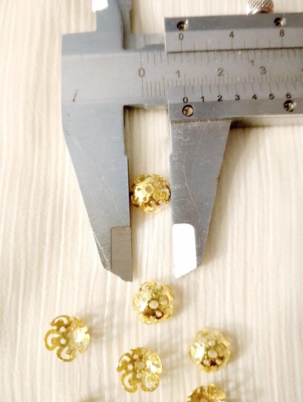 100/150 pcs 9.5, 5mm, 4mm Golden Metal Bead Caps for Jewellery Making, DIY Tussles, Crafting