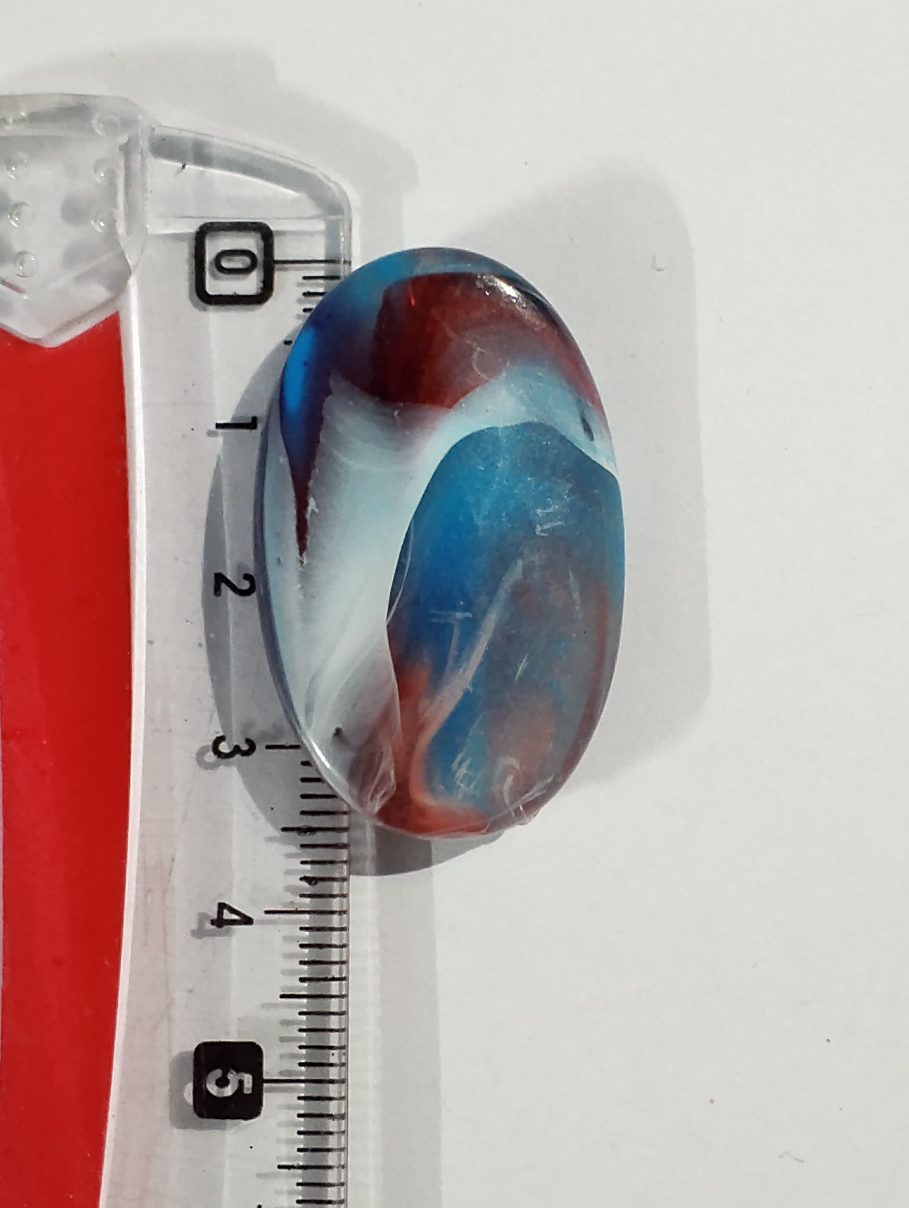 Pack of 40gms Beads, Blue Brown Oval Chip Large Acrylic Plastic Marble Beads For DIY Jewelry Making, Jewelry, DIY, Dresses And Crafting Accessories.