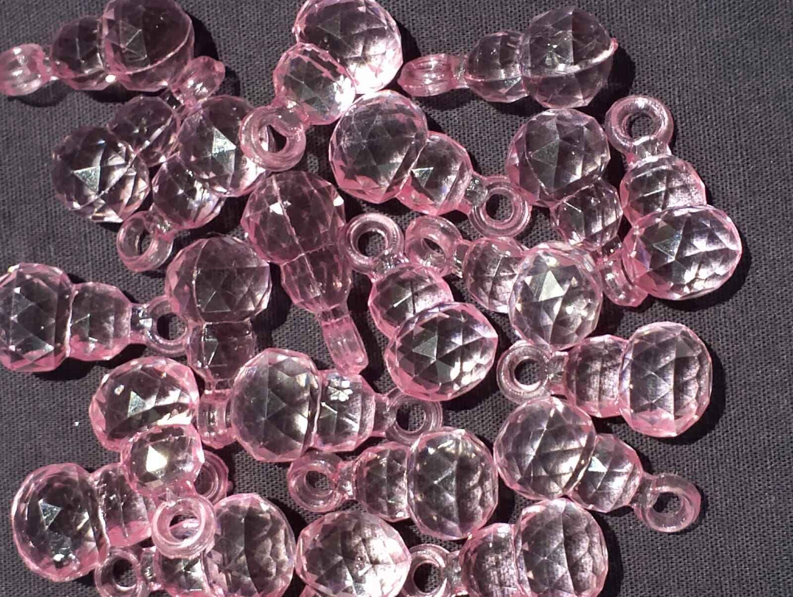 Beads for DIY Crafts. White, Yellow, Pink, and Orange Drop Tussle (Latkan) Acrylic Beads. Pack of 40gms Beads, For DIY Jewelry Making, Jewelry, And Dress Accessories.