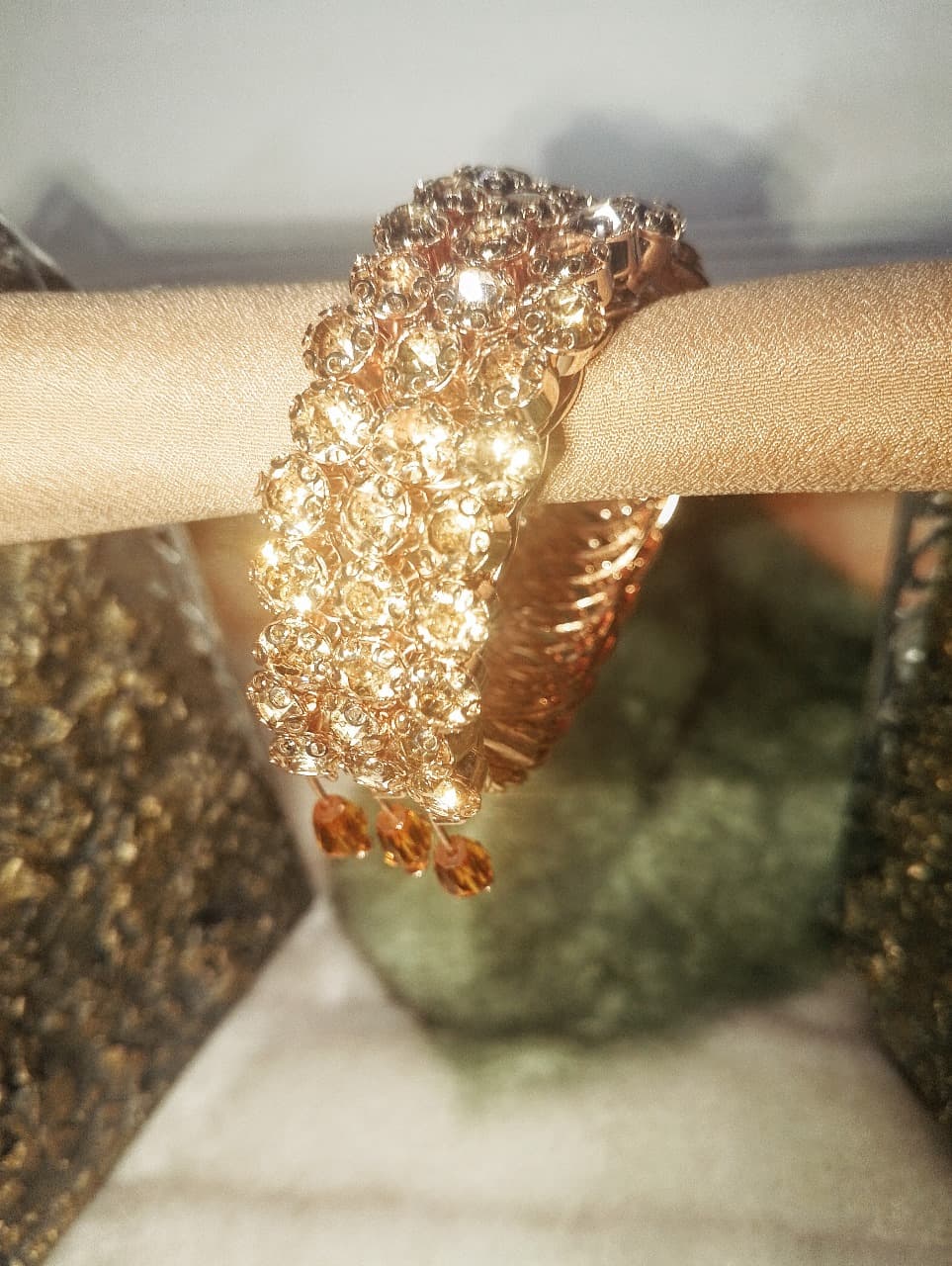 Gold-Plated Zircon Kundan Bracelet – Traditional Bridal & Festive Jewelry for Girls | Fashion Gift
