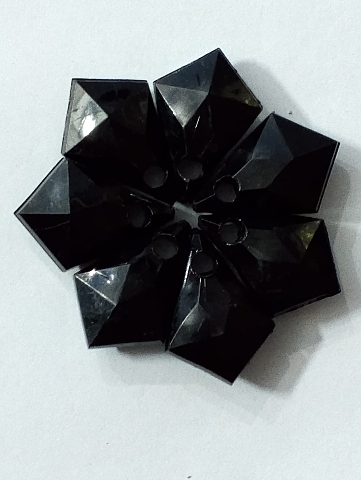 Black Rhombus Tussle (Latkan) Acrylic Beads - Pack of 40gms - Ideal for DIY Jewelry Making, Jewelry, and Dress Accessories.