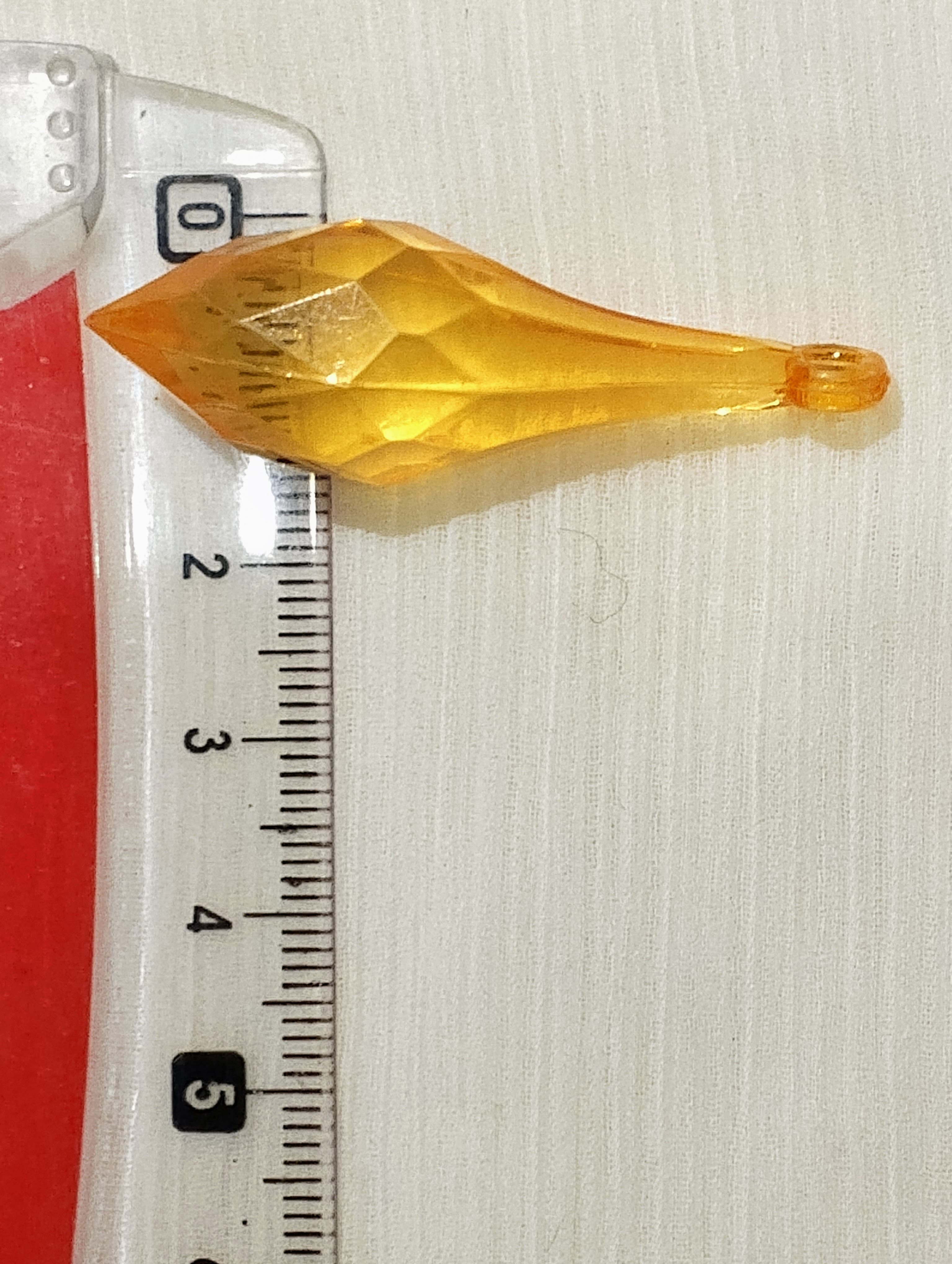 10/15 pcs Yellow Faceted Crystal Plastic Drop Tussle Bead - DIY Craft, Jewelry, Dress Ornaments and Décor