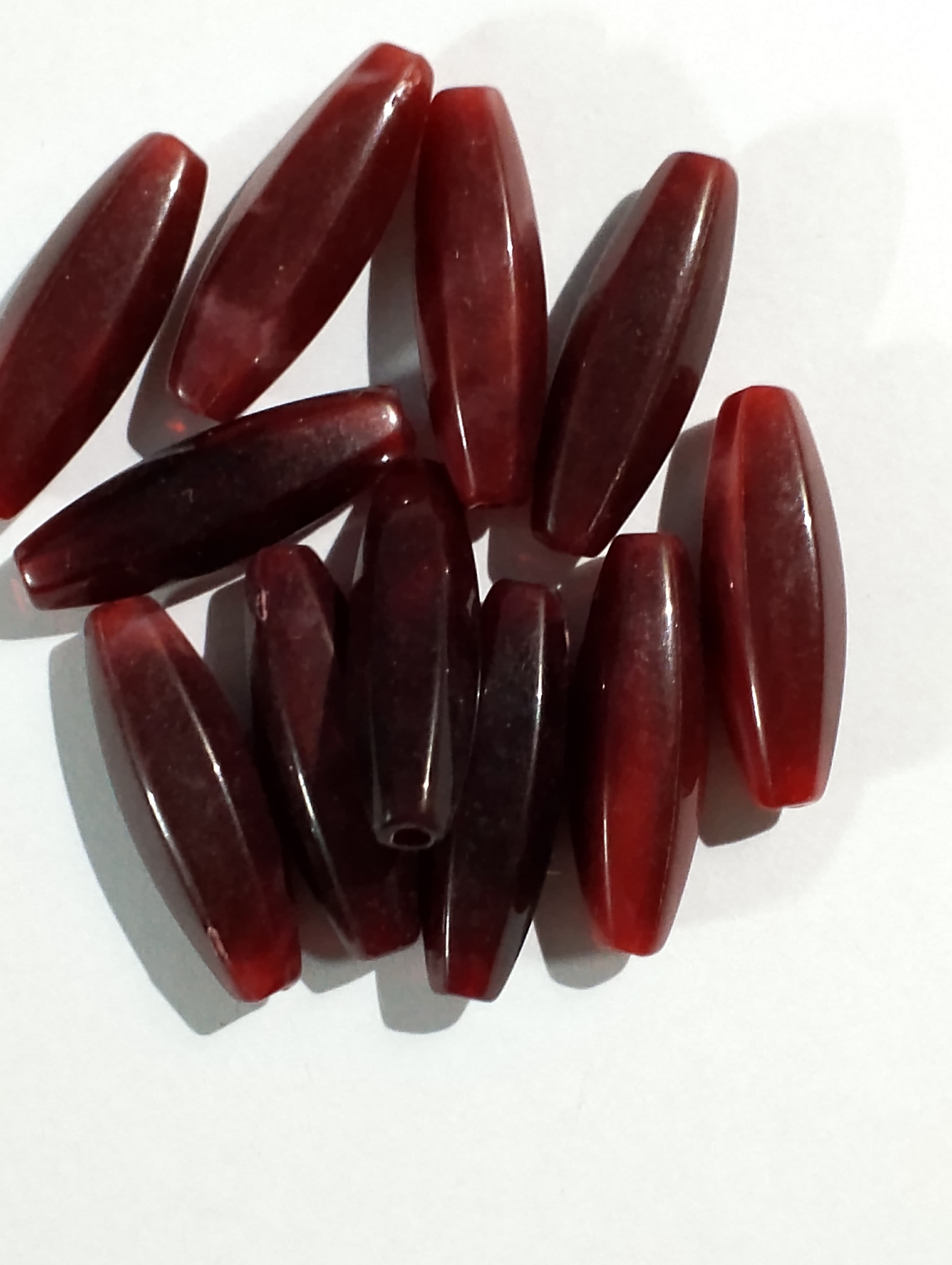Pack of 40gms Beads, Long Cut Oval Acrylic Plastic Beads For DIY Jewelry Making, Jewelry, DIY, Dresses And Crafting Accessories.