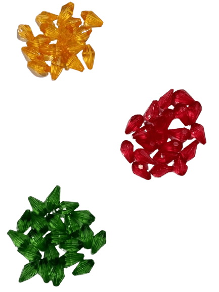 40g Green/Dark Yellow/Shocking Pink Acrylic Crystal Beads for DIY Jewelry Making, Elegant Fashion Accessories