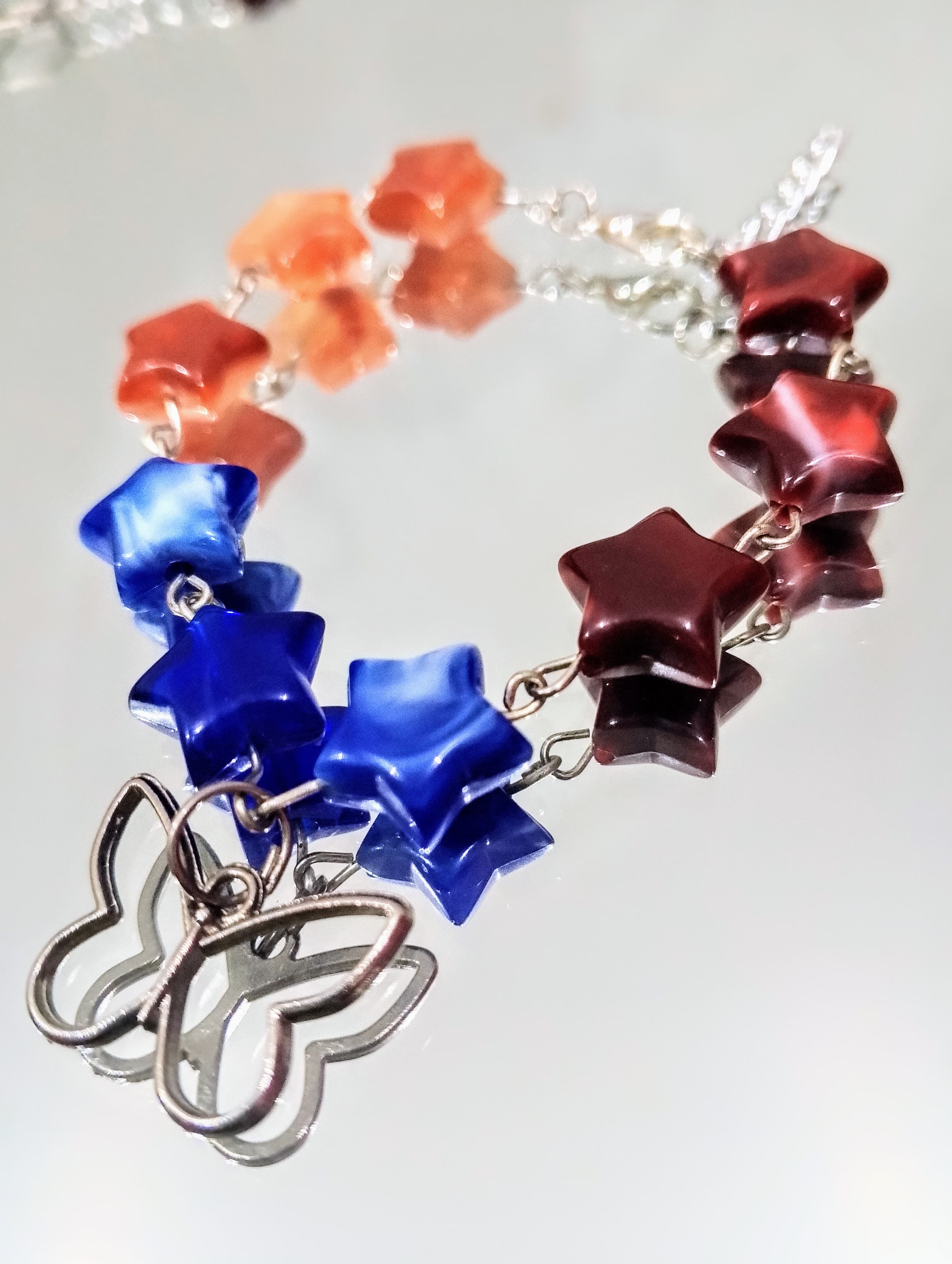 Bracelets of Chains, Butterfly Charm, Star Beads | Elegant Bracelet With Extension | Unique Fashion Accessories | Beautiful and Lightweight Jewelry