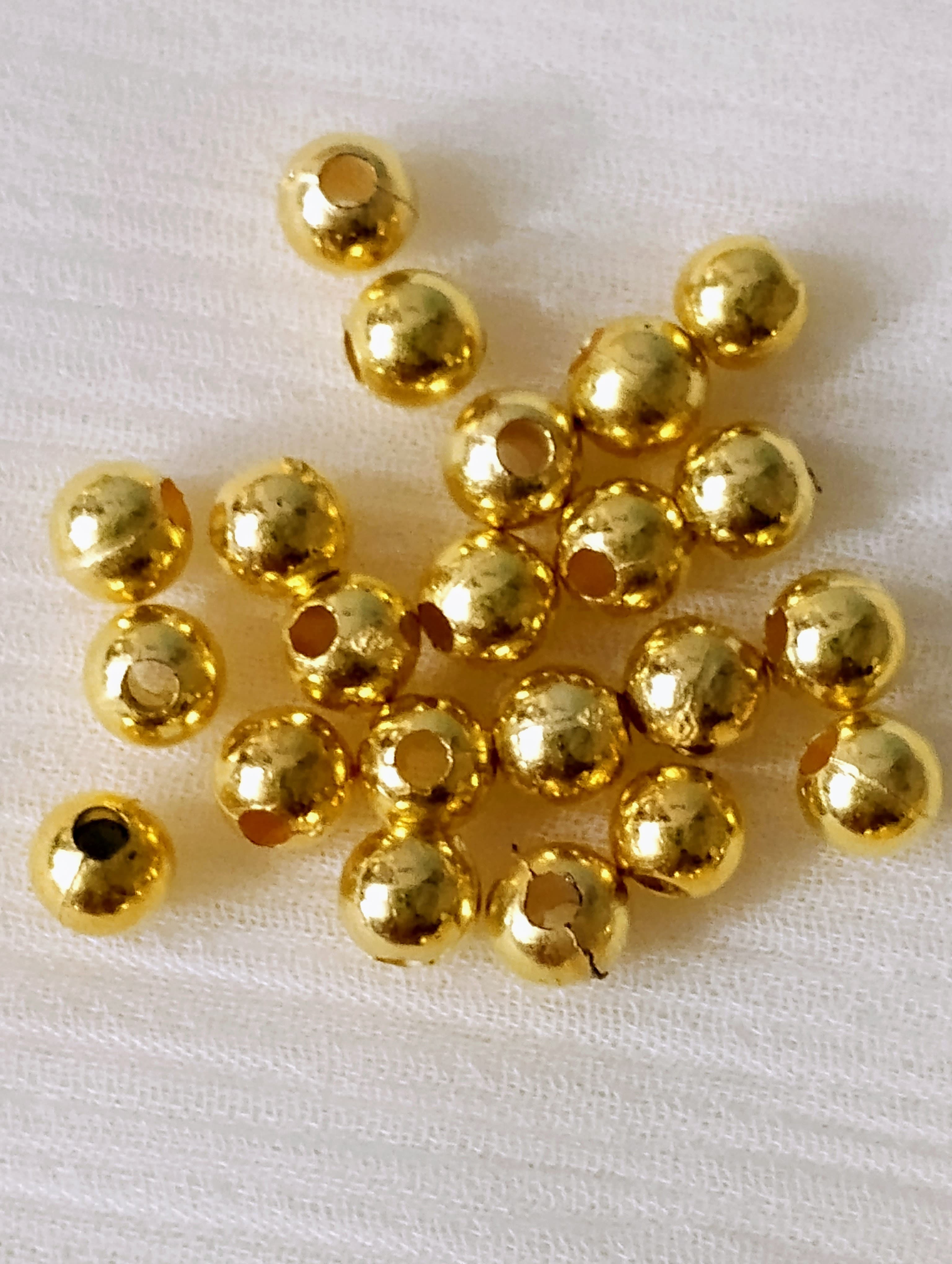 40grams of Premium Gold and Silver Spacer Beads for DIY Jewelry & Crafting, 8mm/5mm/3mm Sizes For DIY Jewelry Making, Dress Accessories, Crafts, and Home Décor
