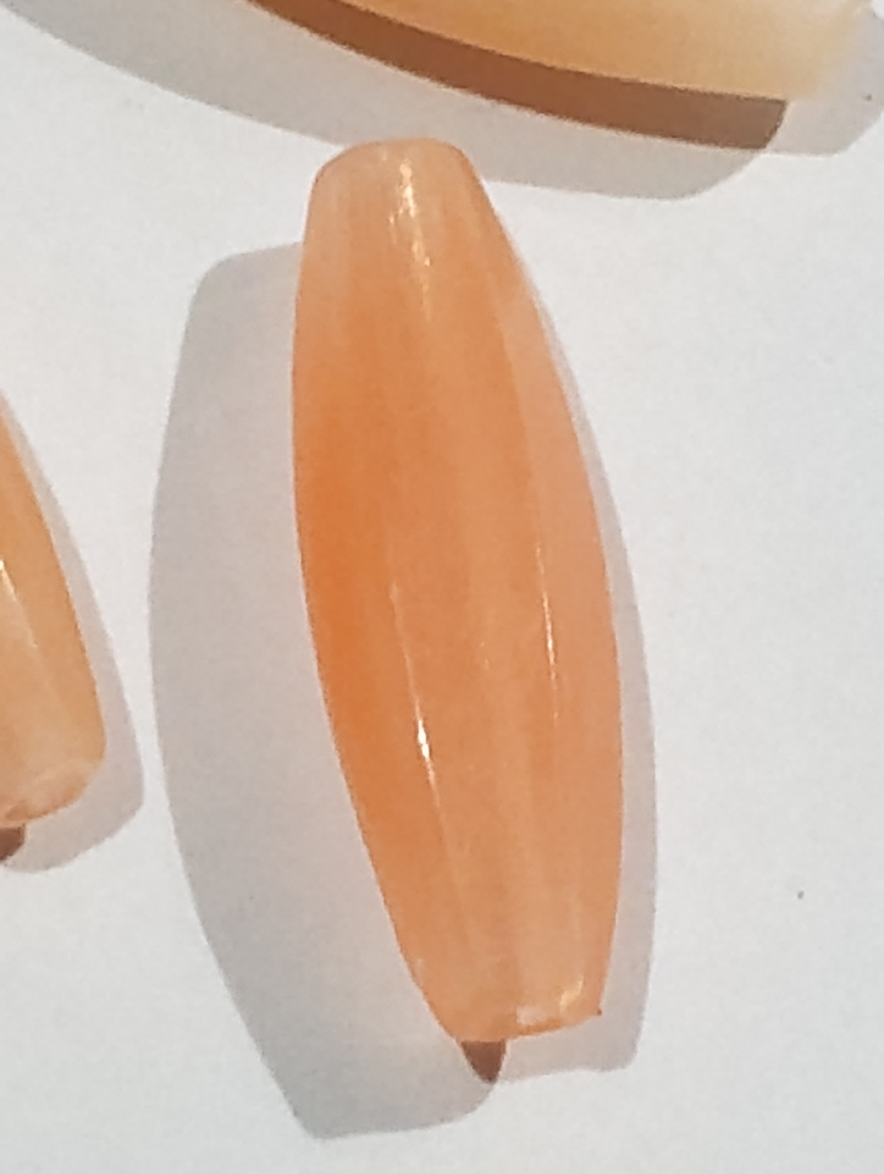 Acrylic Long Cut Marble Textured Peach Beads for DIY Crafts - Pack of 40gms - Ideal for DIY, Crafting, Jewelry Making, Jewelry, and Dress Accessories.