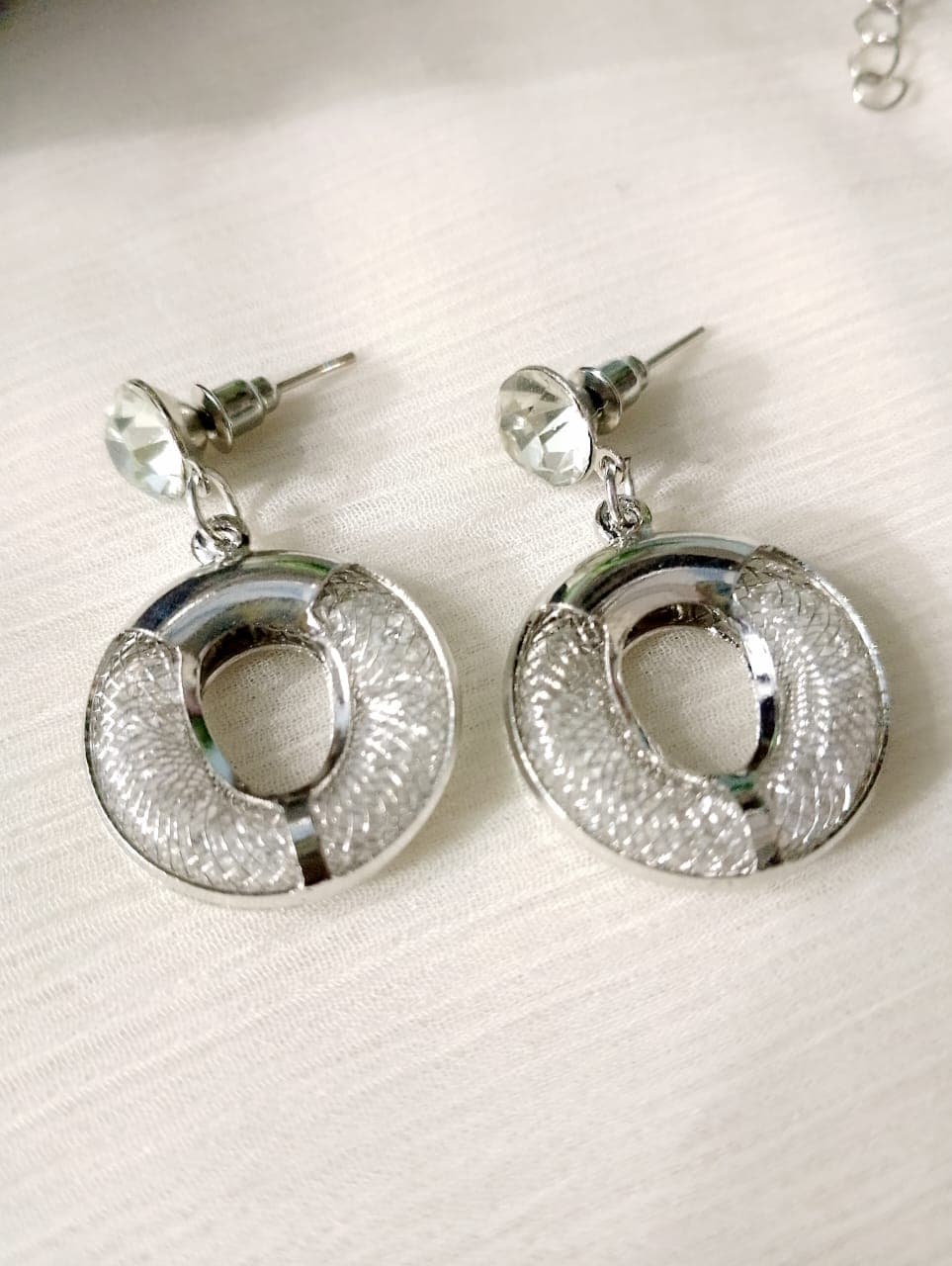 Elegant Silver Jewelry Combo Set for Women | Jewelry– Necklace, Earrings & 2 Sets of Bangles | Stylish Party Wear Fashion Set | Gift Set for Girls & Ladies