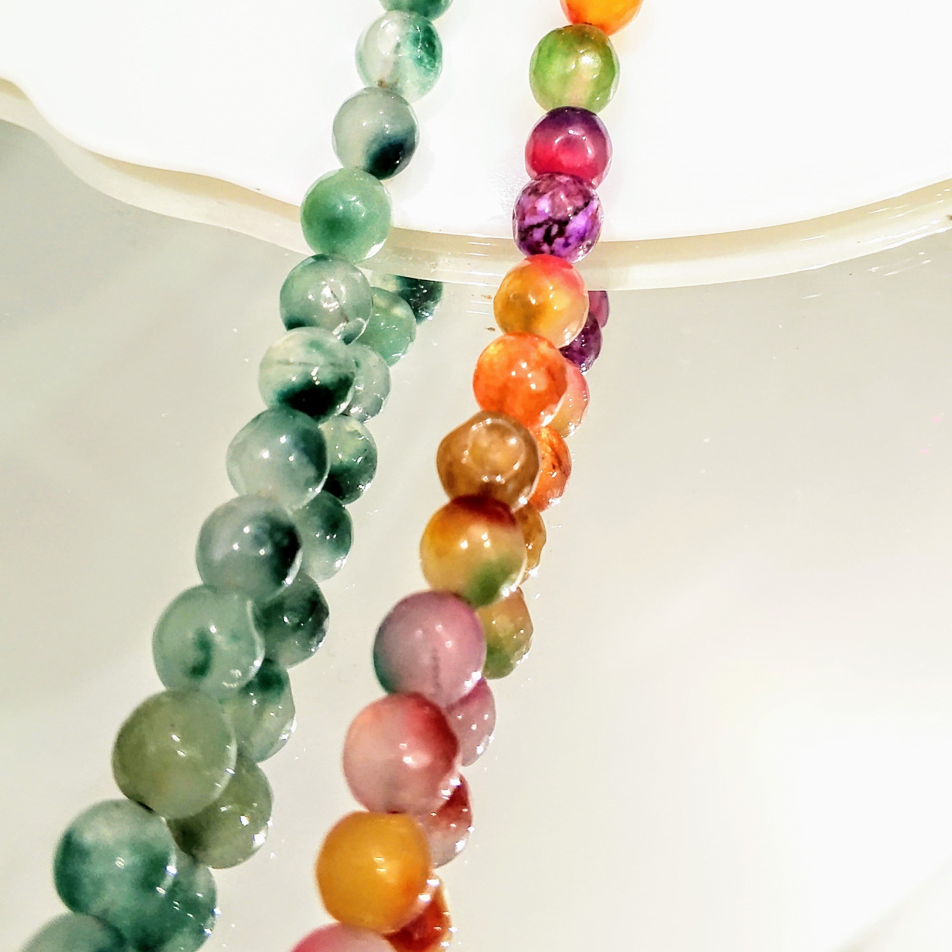 20 pcs Natural Quartz Polished Round Beads – Multi Colors – Jewelry Making Beads | Perfect for making bracelets, necklaces, earrings, keychains, and DIY crafts.