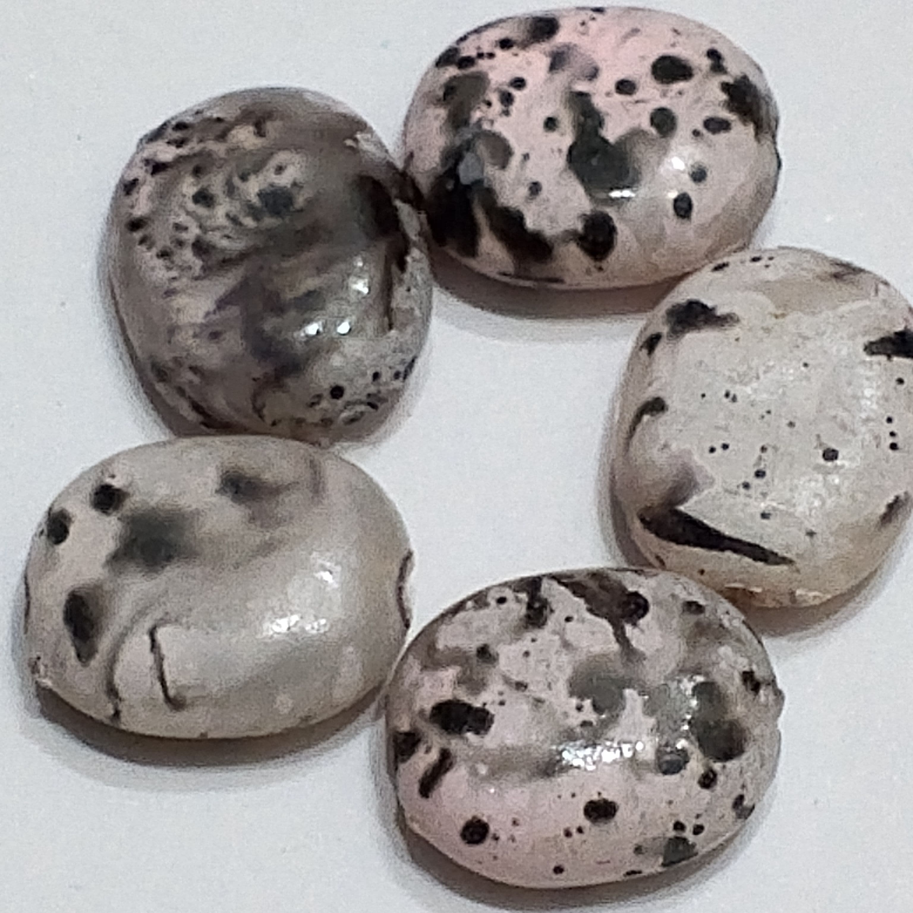 Pack of 40gms Beads, Black White Oval Plastic Beads For DIY Jewelry Making, Jewelry, DIY, Dresses And Crafting Accessories.