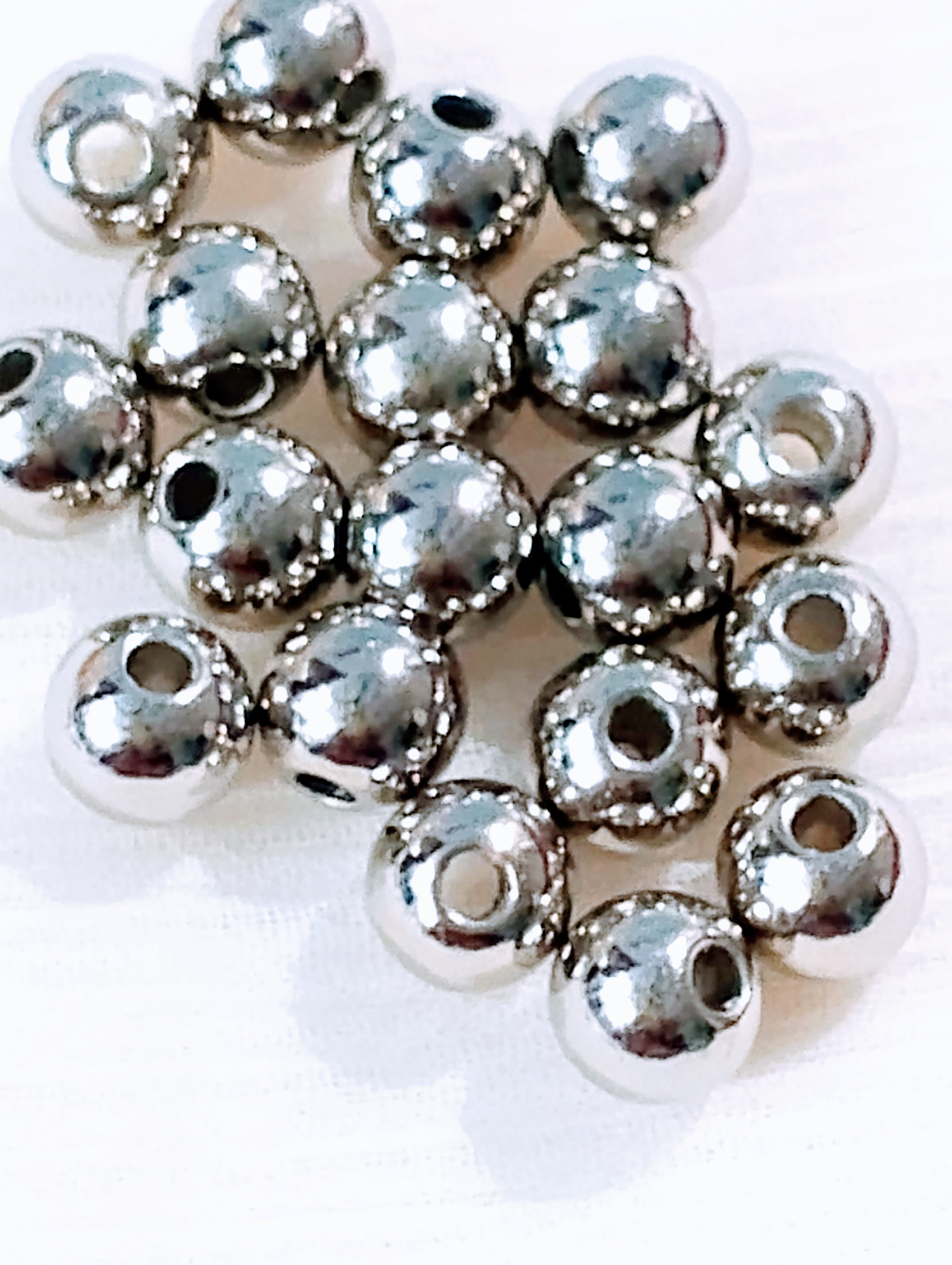 40grams of Premium Gold and Silver Spacer Beads for DIY Jewelry & Crafting, 8mm/5mm/3mm Sizes For DIY Jewelry Making, Dress Accessories, Crafts, and Home Décor