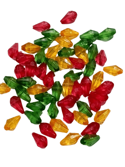 40g Green/Dark Yellow/Shocking Pink Acrylic Crystal Beads for DIY Jewelry Making, Elegant Fashion Accessories