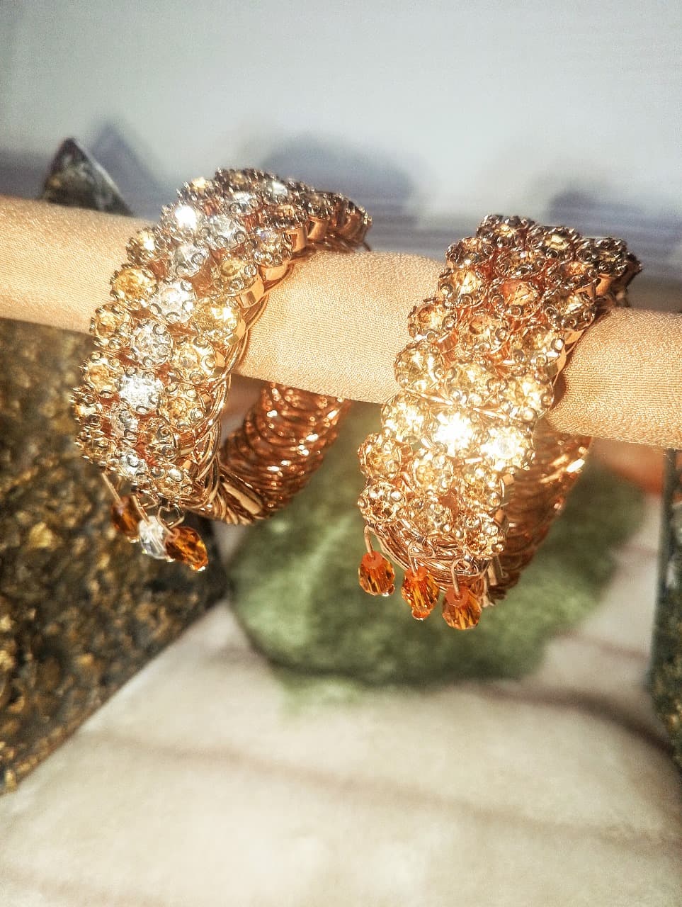 Gold-Plated Zircon Kundan Bracelet – Traditional Bridal & Festive Jewelry for Girls | Fashion Gift