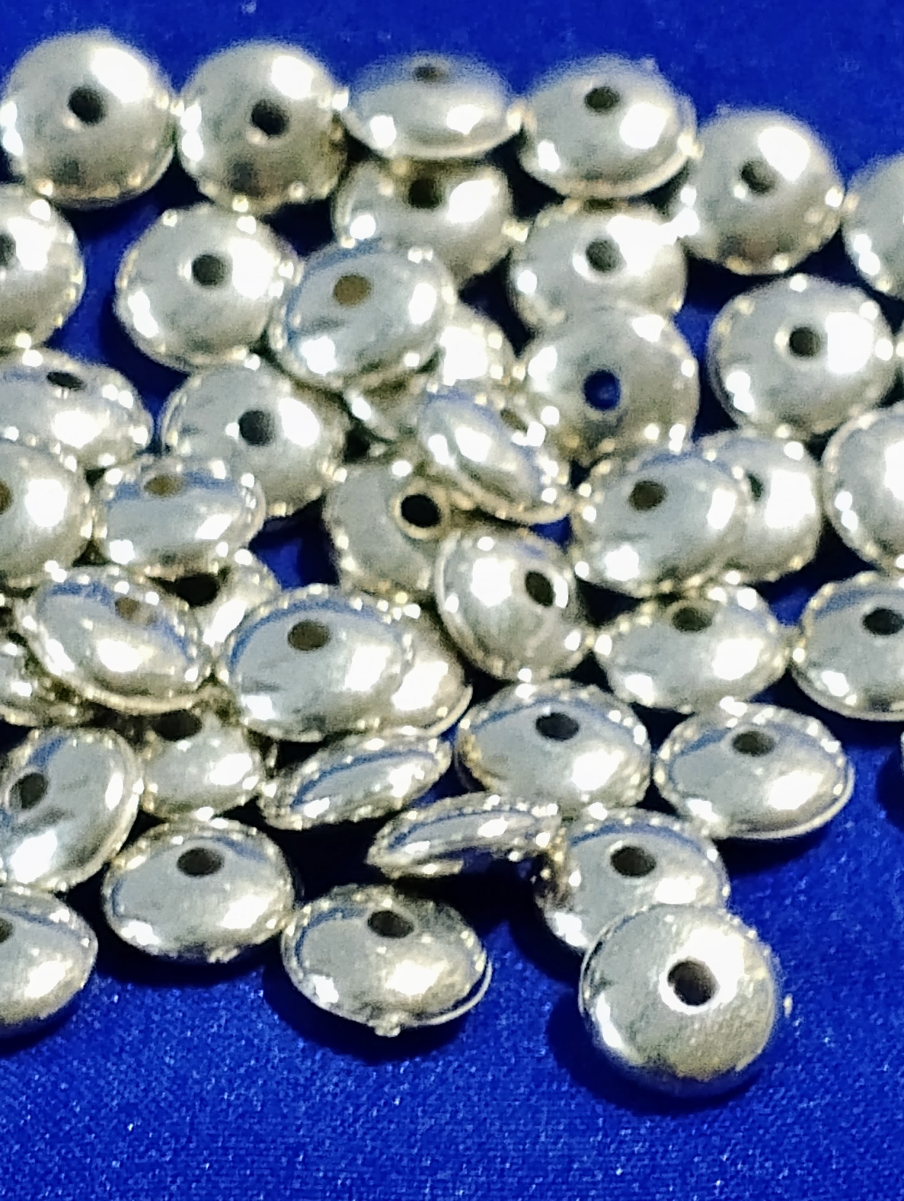 40 grams Silver Flat Plain Round Spacer Beads. For DIY Jewelry Making, Dress Accessories, Crafts, and Home Décor