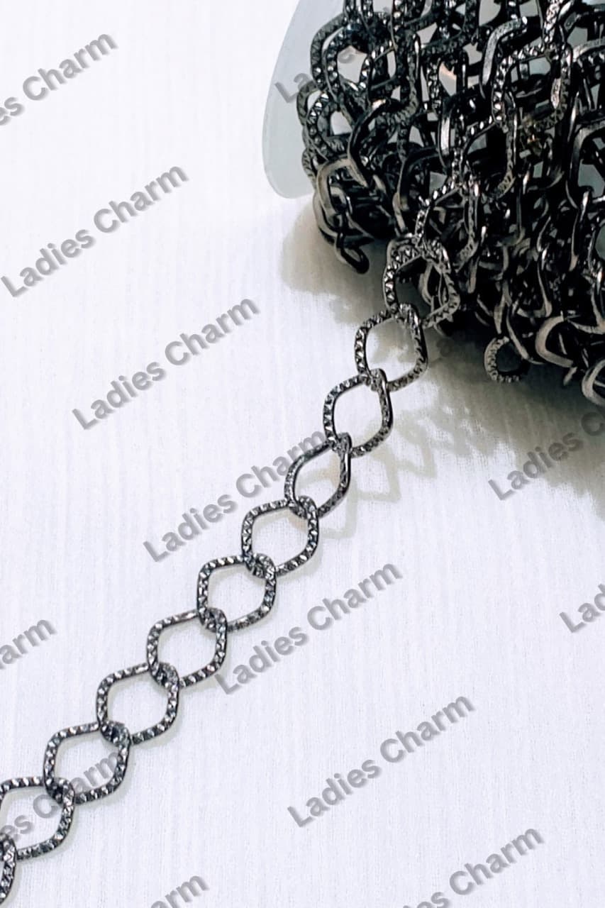 Stylish Metal Square - 36 Inches Elegant Link Chains for Crafting – Silver and Gun Black Elegant Chain Links for DIY Jewelry, Purse Clutches Cross Body Bags Chain, and Accessories