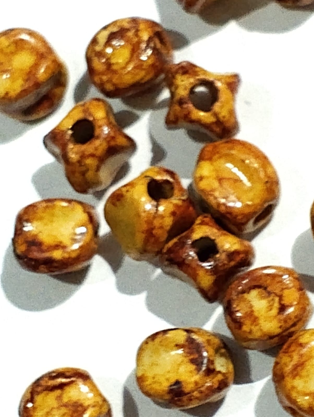 Wooden Plastic Round Cut Beads for DIY Crafts - Pack of 40gms - Ideal for DIY Jewelry Making, Jewelry, and Dress Accessories.