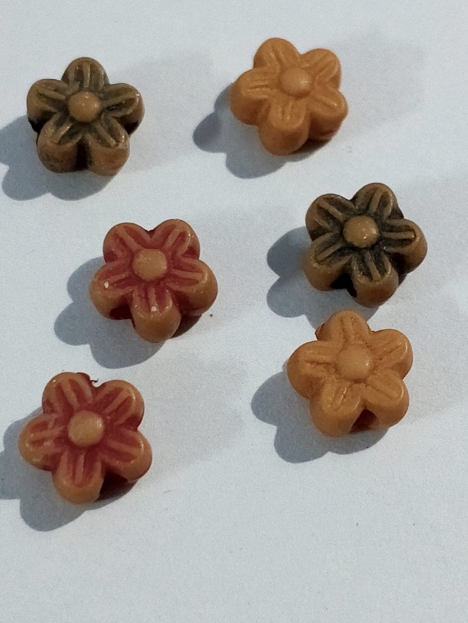 Pack of 40 gms Beads, Brown Cute Tiny Flower Plastic Beads For DIY Jewelry Making, Jewelry, DIY, Dresses And Crafting Accessories.