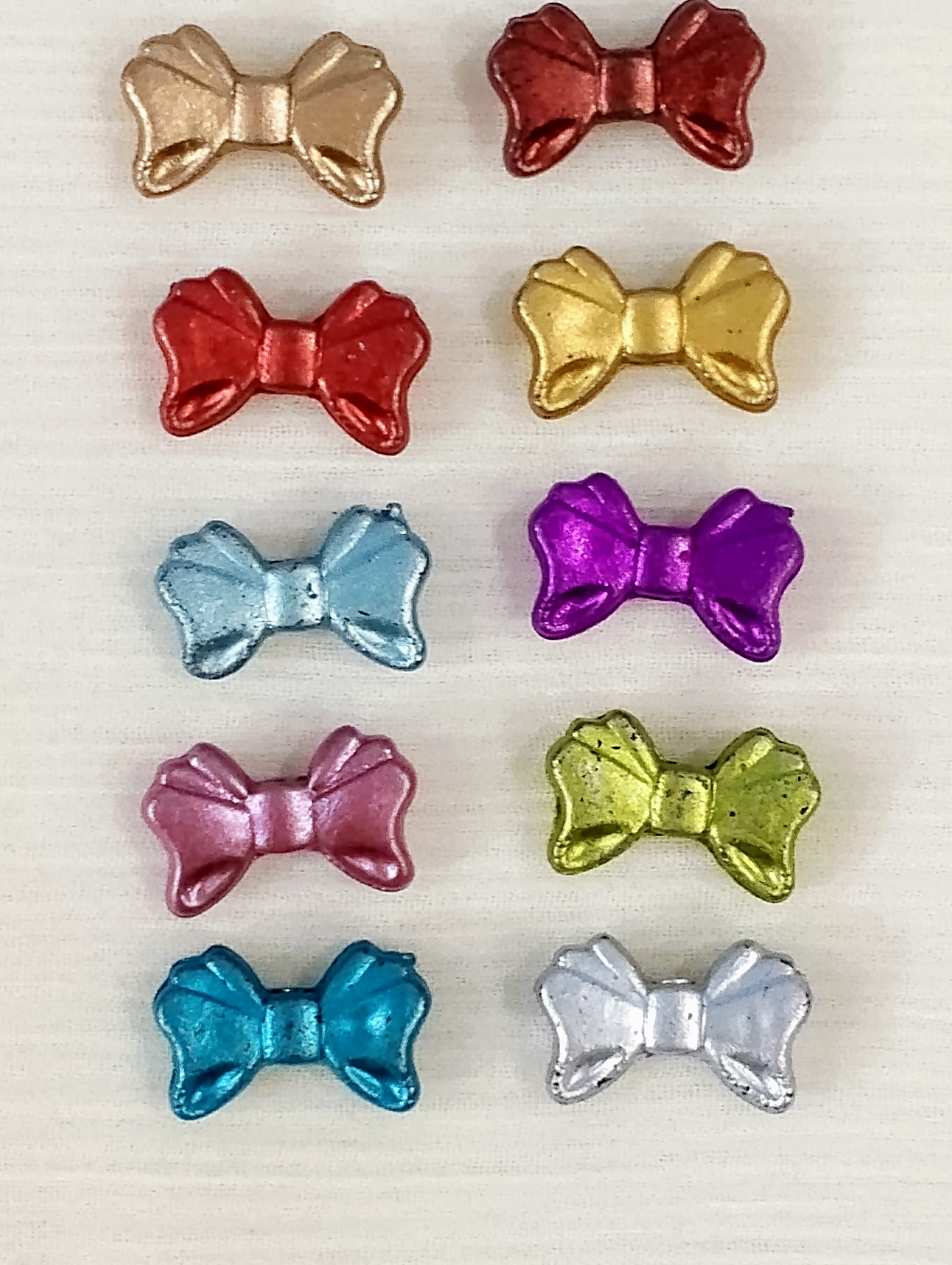 40gms Mini Bow-Shaped Beads for Jewelry and DIY Craft Making – Colorful Resin Spacer Beads