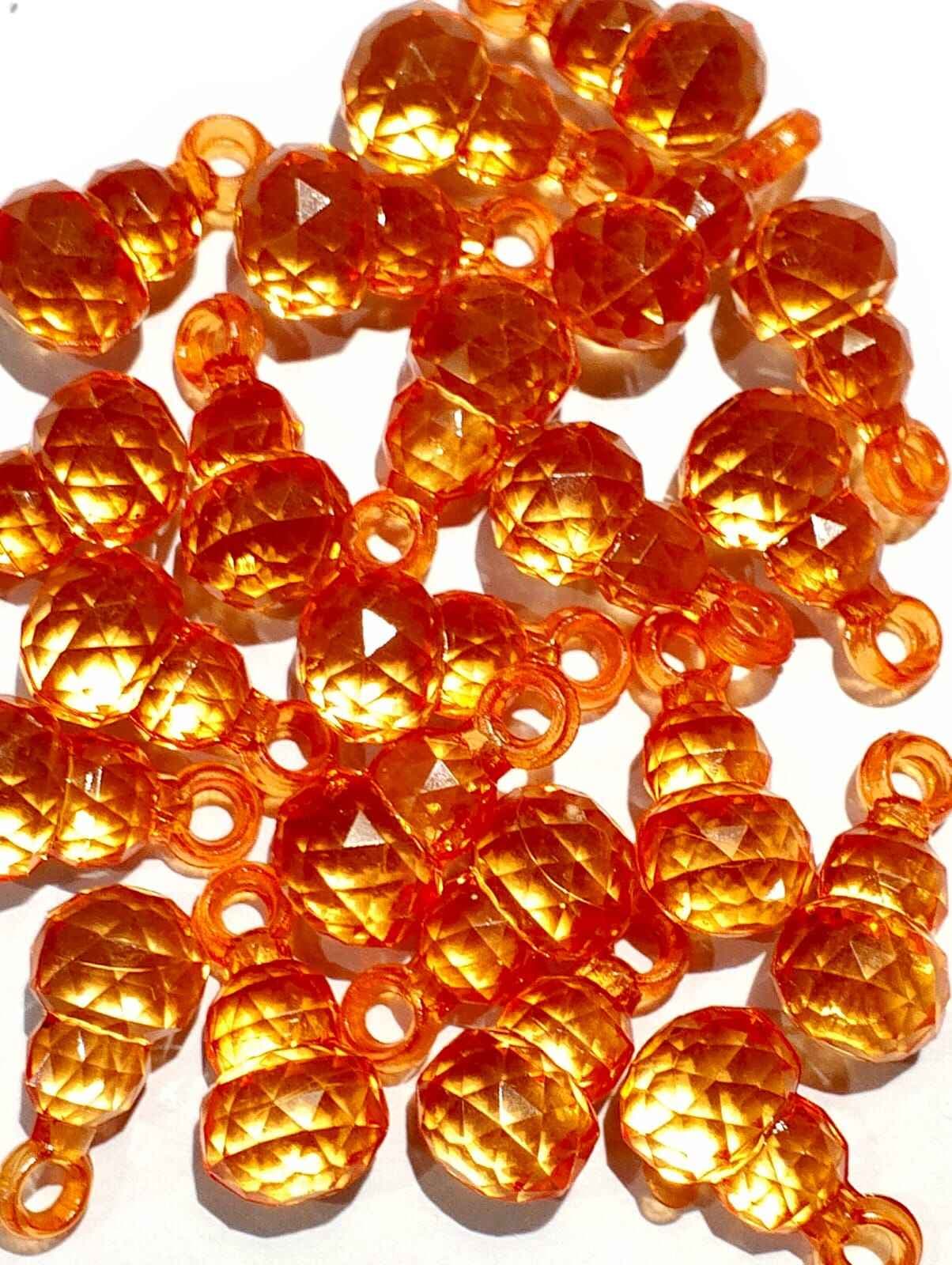 Beads for DIY Crafts. White, Yellow, Pink, and Orange Drop Tussle (Latkan) Acrylic Beads. Pack of 40gms Beads, For DIY Jewelry Making, Jewelry, And Dress Accessories.
