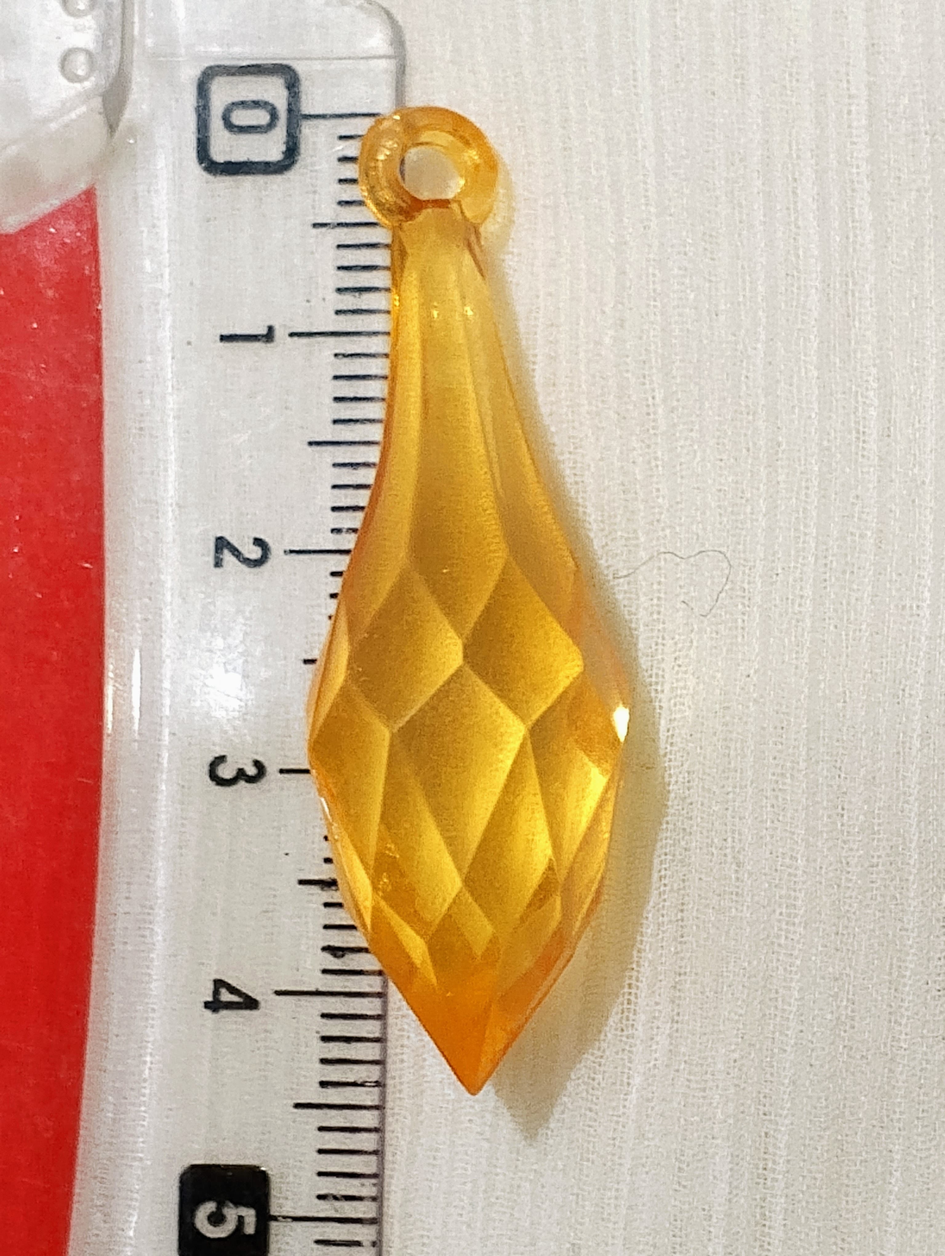 10/15 pcs Yellow Faceted Crystal Plastic Drop Tussle Bead - DIY Craft, Jewelry, Dress Ornaments and Décor