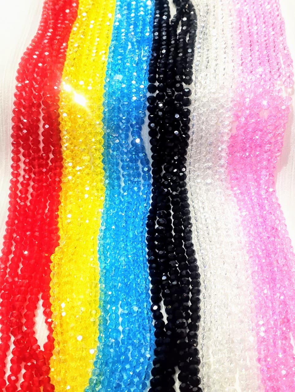 4mm Round Faceted Beads for DIY Crafts. Multicolor Acrylic Crystal Beads. 4 Strings | DIY Jewelry Making, Jewelry, Dress Accessories, Crafts, and Home Décor.