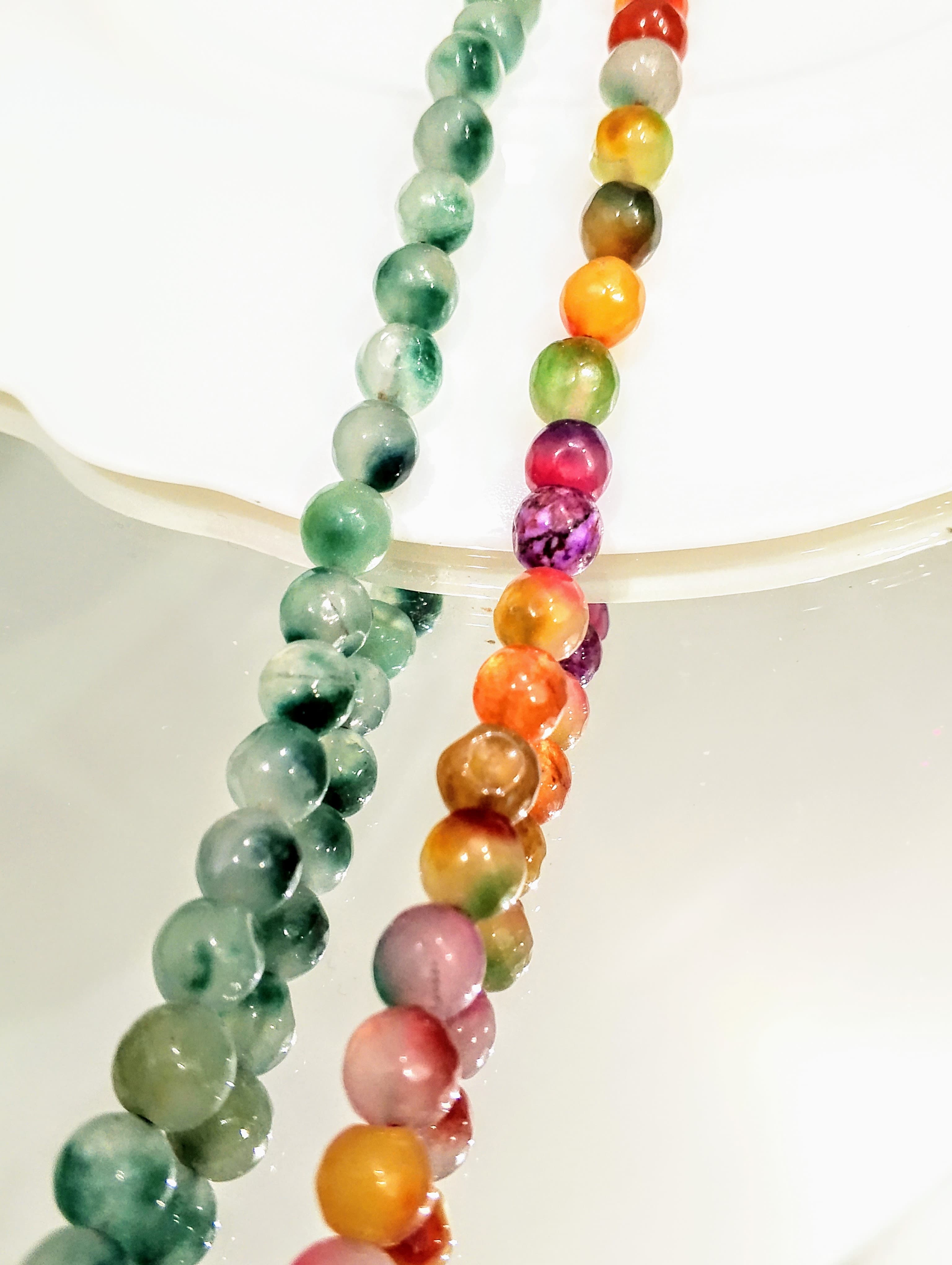 20 pcs Natural Quartz Polished Round Beads – Multi Colors – Jewelry Making Beads | Perfect for making bracelets, necklaces, earrings, keychains, and DIY crafts.