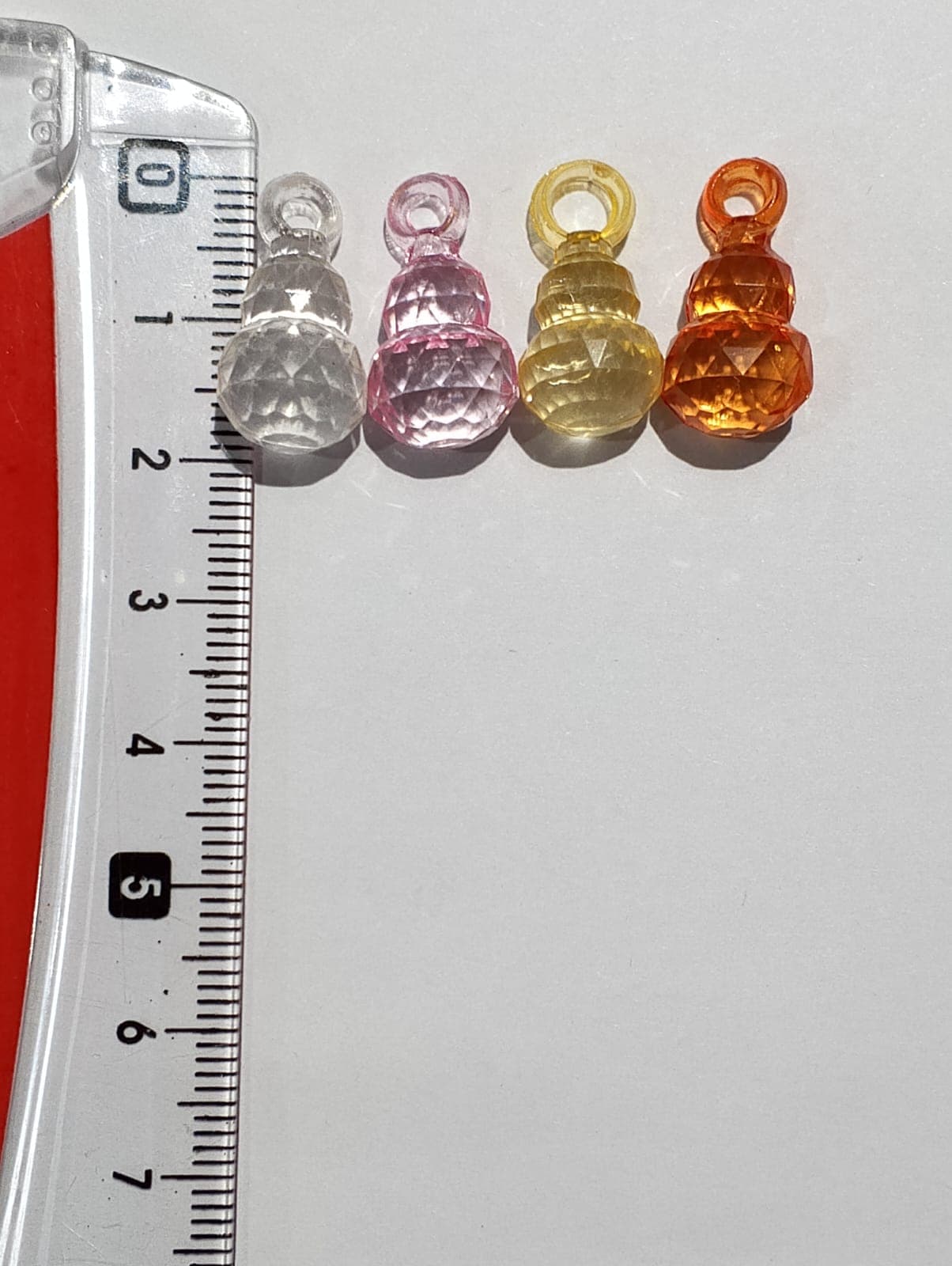 Beads for DIY Crafts. White, Yellow, Pink, and Orange Drop Tussle (Latkan) Acrylic Beads. Pack of 40gms Beads, For DIY Jewelry Making, Jewelry, And Dress Accessories.