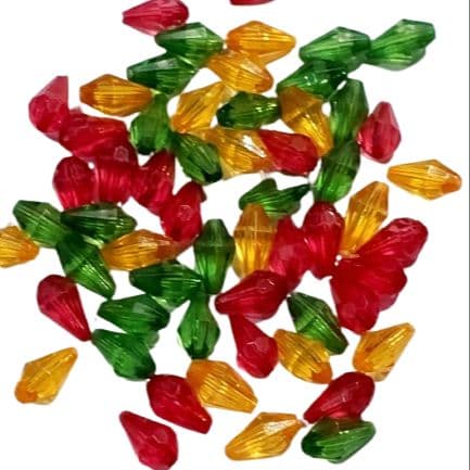 40g Green/Dark Yellow/Shocking Pink Acrylic Crystal Beads for DIY Jewelry Making, Elegant Fashion Accessories