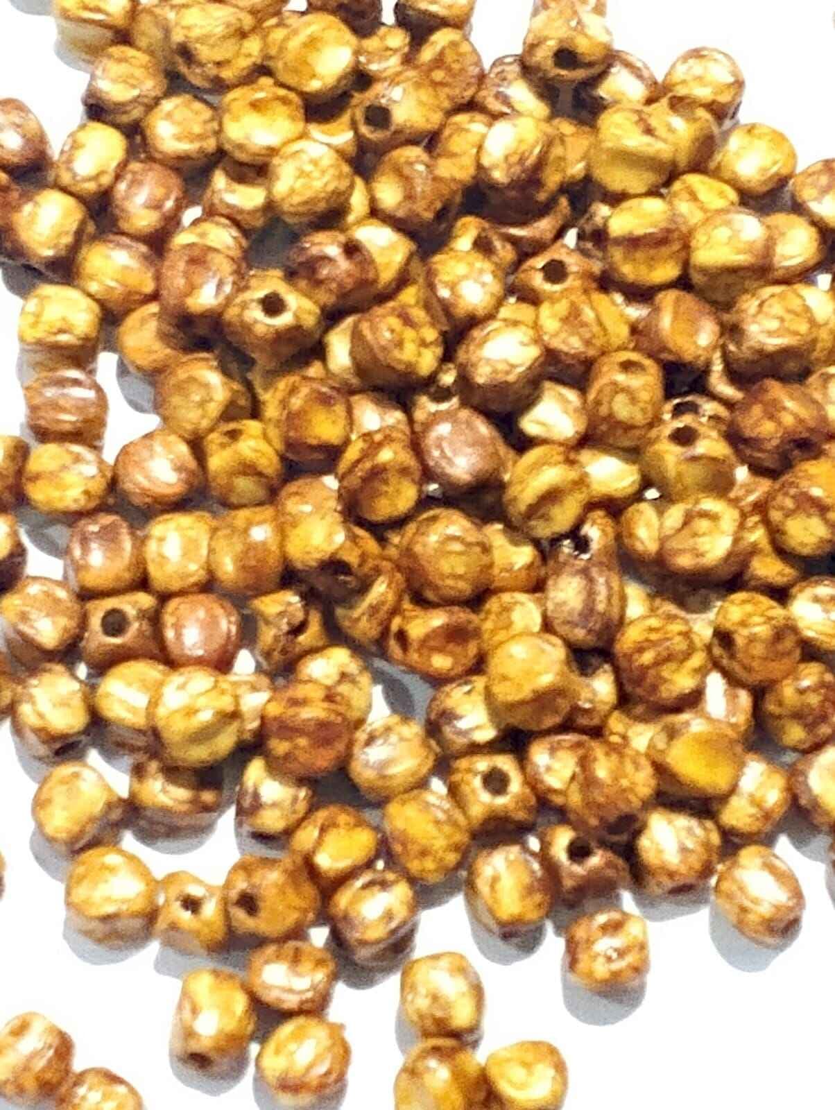 Wooden Plastic Round Cut Beads for DIY Crafts - Pack of 40gms - Ideal for DIY Jewelry Making, Jewelry, and Dress Accessories.
