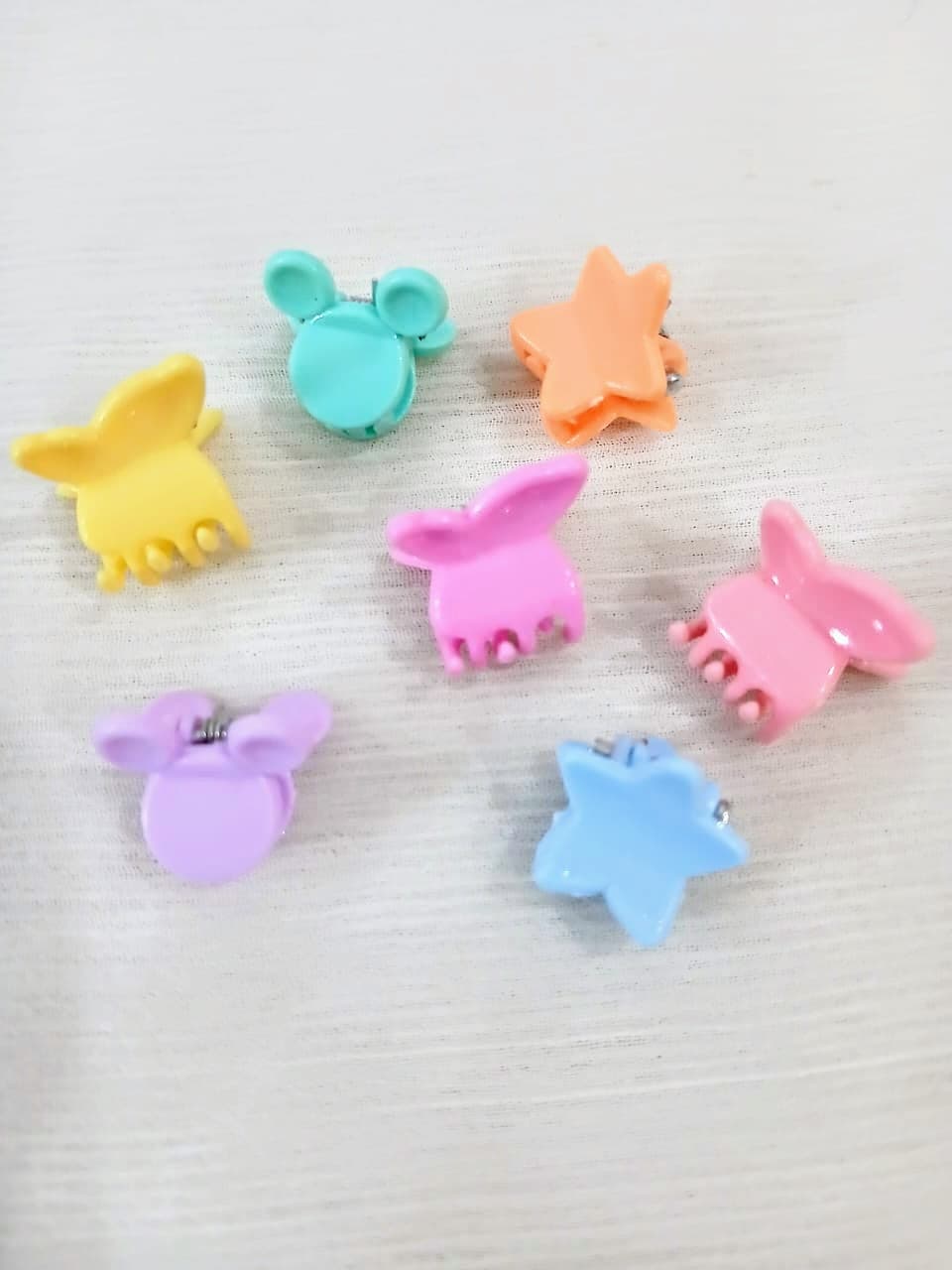 3 Cute Mini Hair Clip Cards for Girls | Star, Butterfly & Bear Shaped Hair Claws | 30pcs 10 - 12mm Small Hair Accessories for Kids & Daily Use