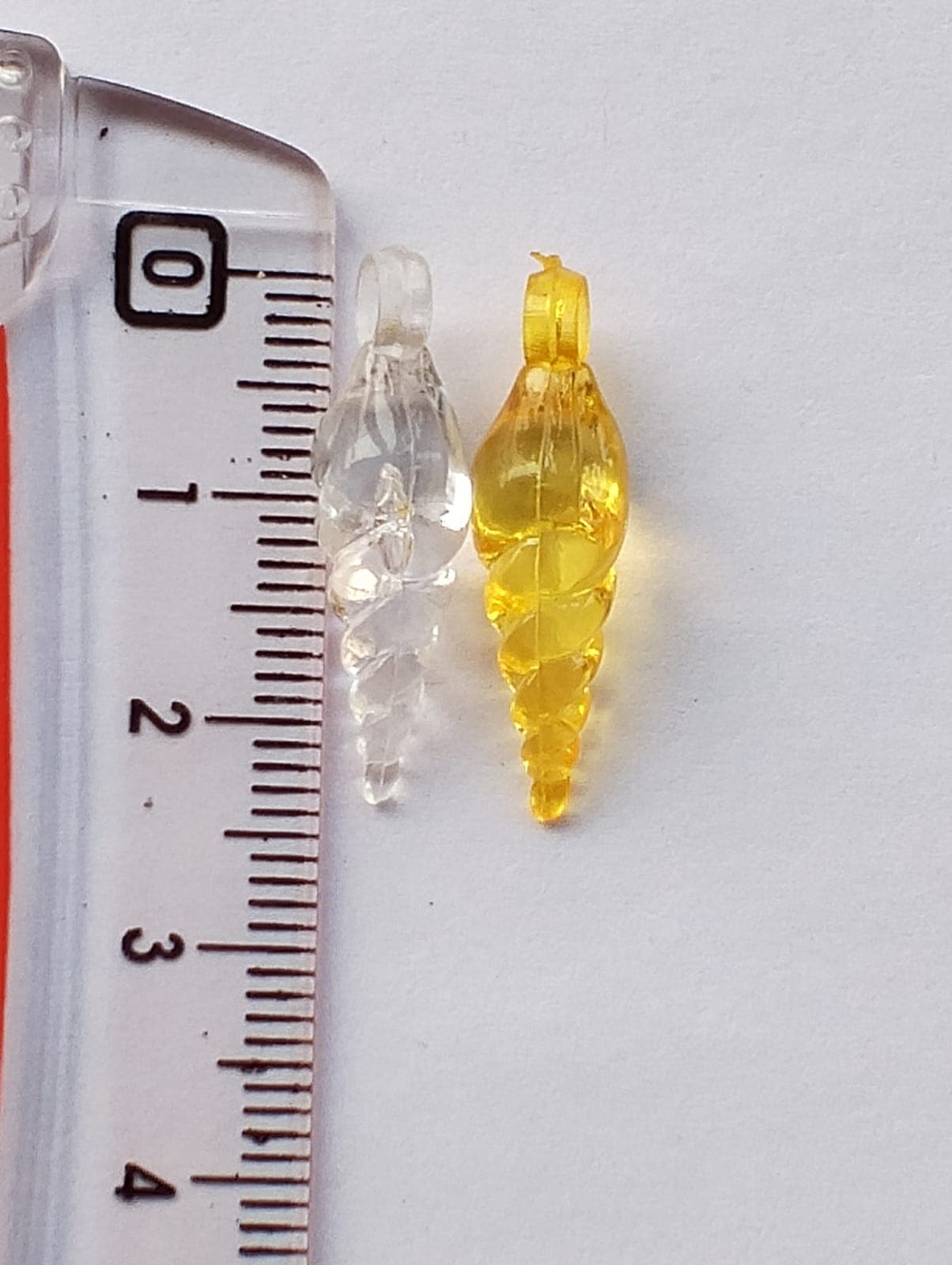 Beads for DIY Crafts. White, Yellow Spiral Tussle (Latkan) Acrylic Beads. Pack of 40gms Beads, For DIY Jewelry Making, Jewelry, And Dress Accessories.