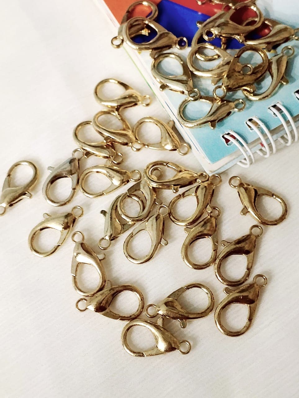 20mm 20 Locks Lobster Clasp For DIY Jewelry Crafts, Antique Gold, Silver End Clasps For Mini Purses, Bags, Necklaces, Bracelets, DIY Jewelry Findings, Fashionable Accessories Fastener Hooks