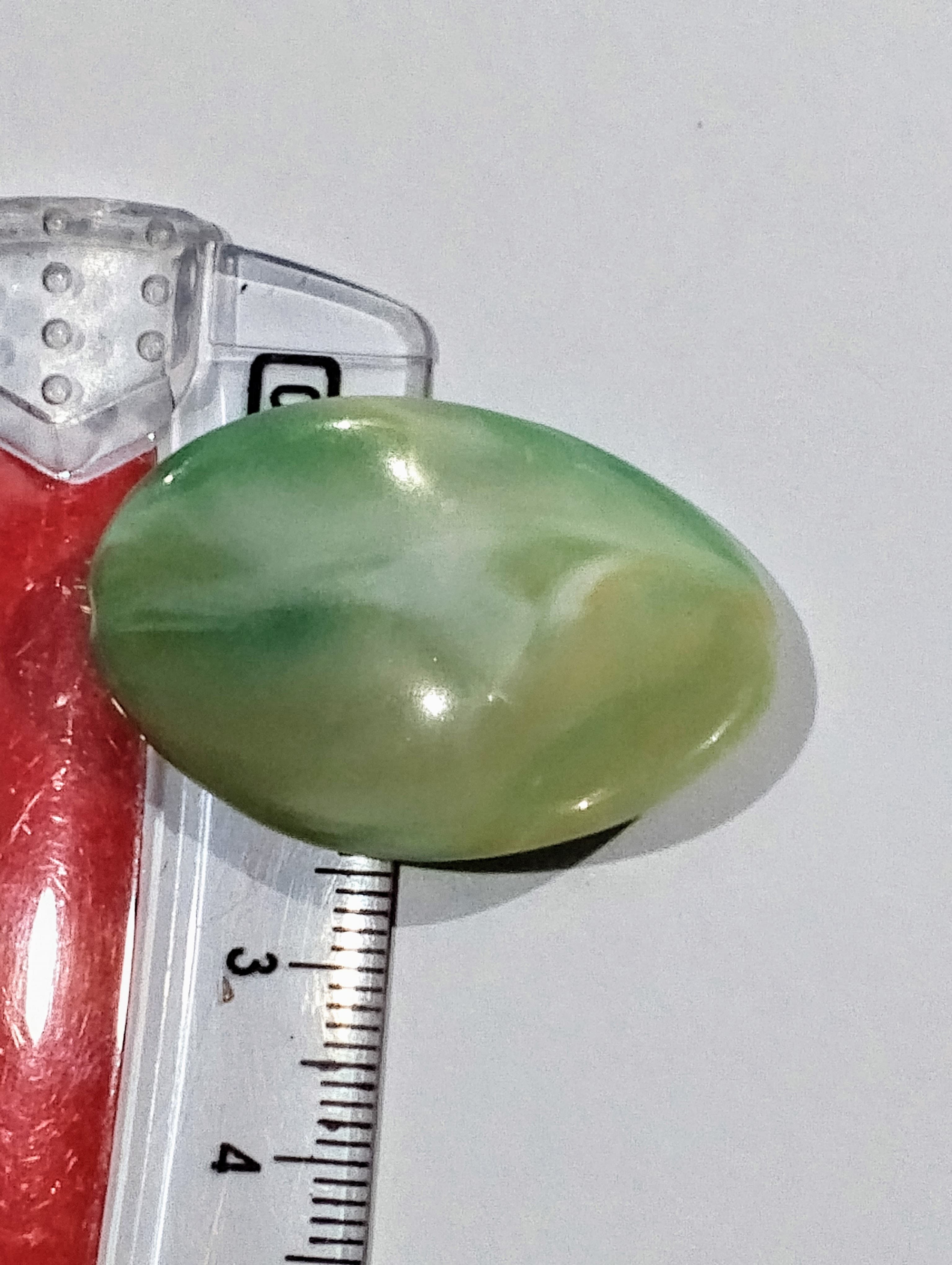 Pack of 40 gms Green Marble Curved Oval Acrylic Plastic Beads. Versatile for DIY Jewelry, Craft Projects, Dress Accessories, Home Decorative Ideas.