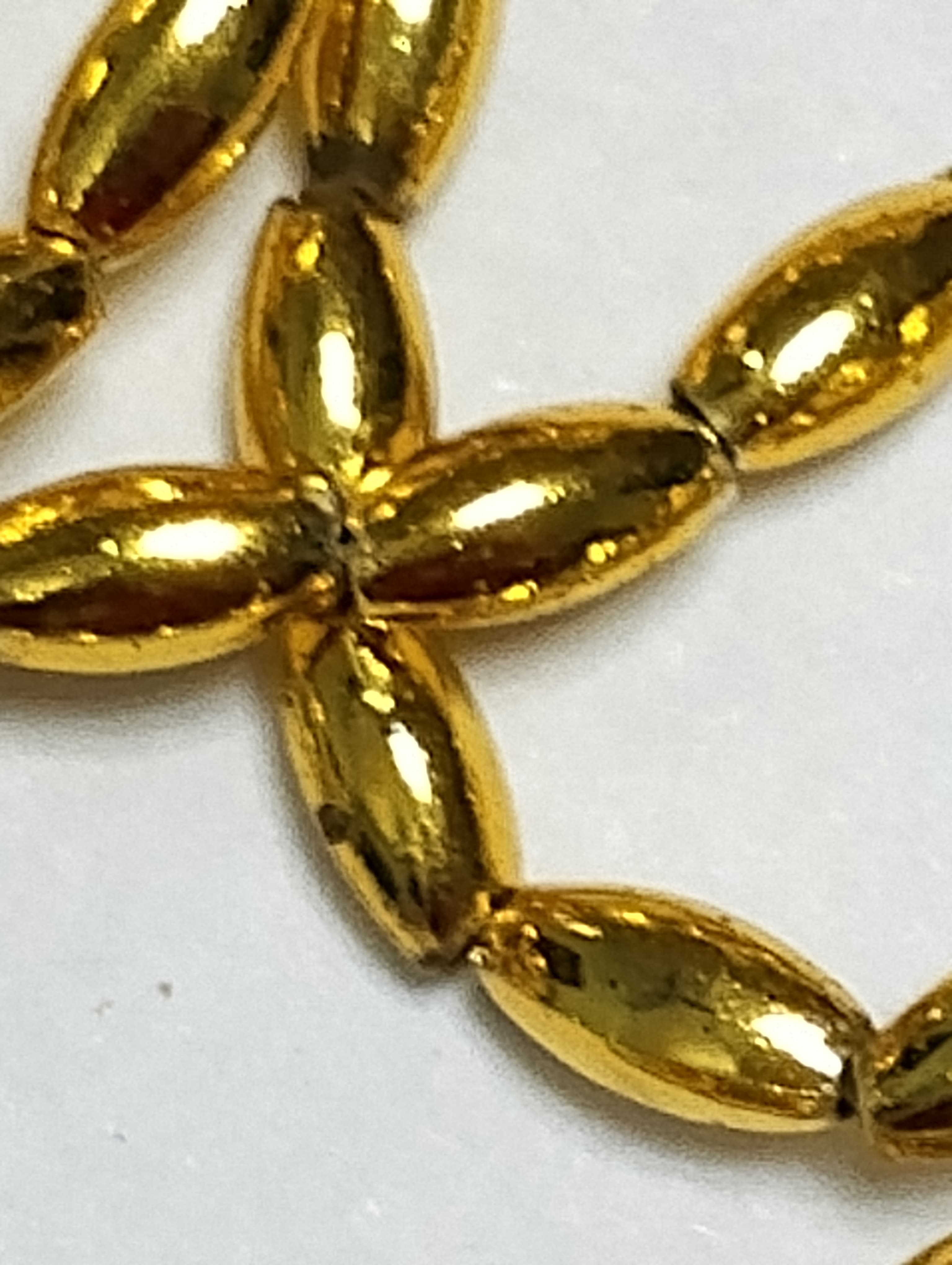 Beads for DIY Crafts. Golden Spacer Plain Cylinder (Jo) Plastic Beads. 720 pcs / 6 Strings Beads, For DIY Jewelry Making, Jewelry, Dress Accessories, Crafts, and Home Décor.