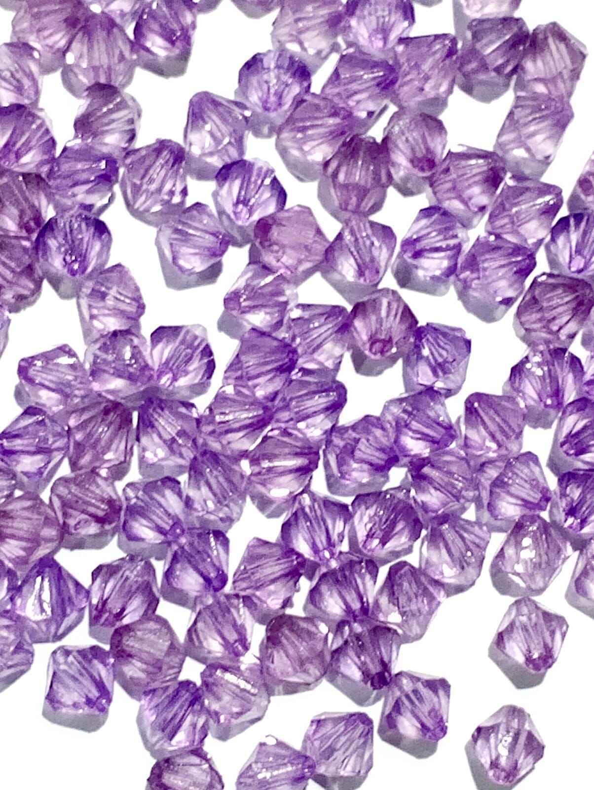 Pack of 40gms Beads of 6mm. Purple Cut Dana Acrylic Beads For DIY Jewelry Making, Jewelry, DIY, Dresses And Crafting Accessories.