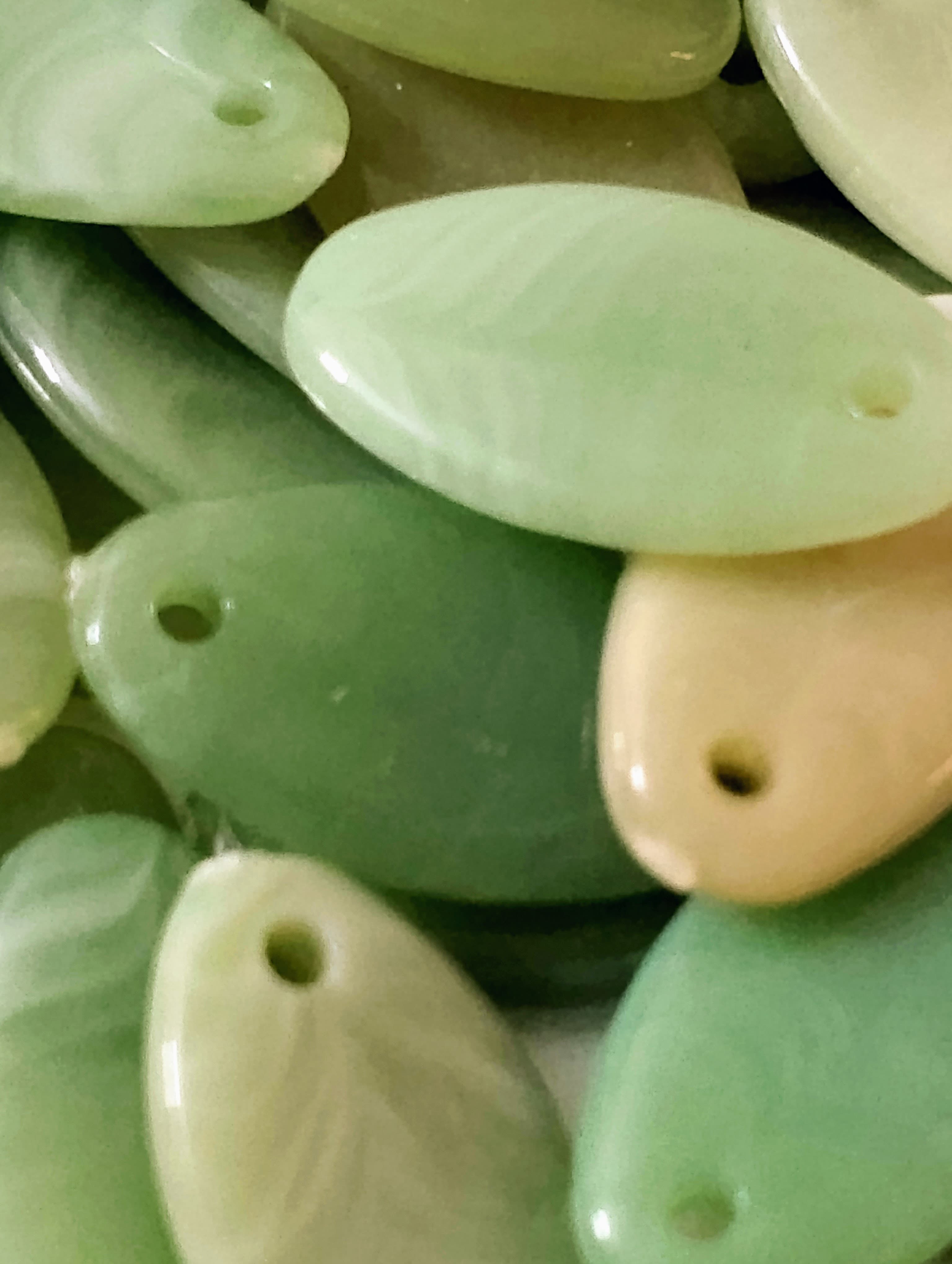 Green Marble Tussle Chips Plastic Beads. 40gms Beads, Stunning Beads For DIY Jewelry Making, Jewelry, Dress Accessories, Crafts, and Home Décor