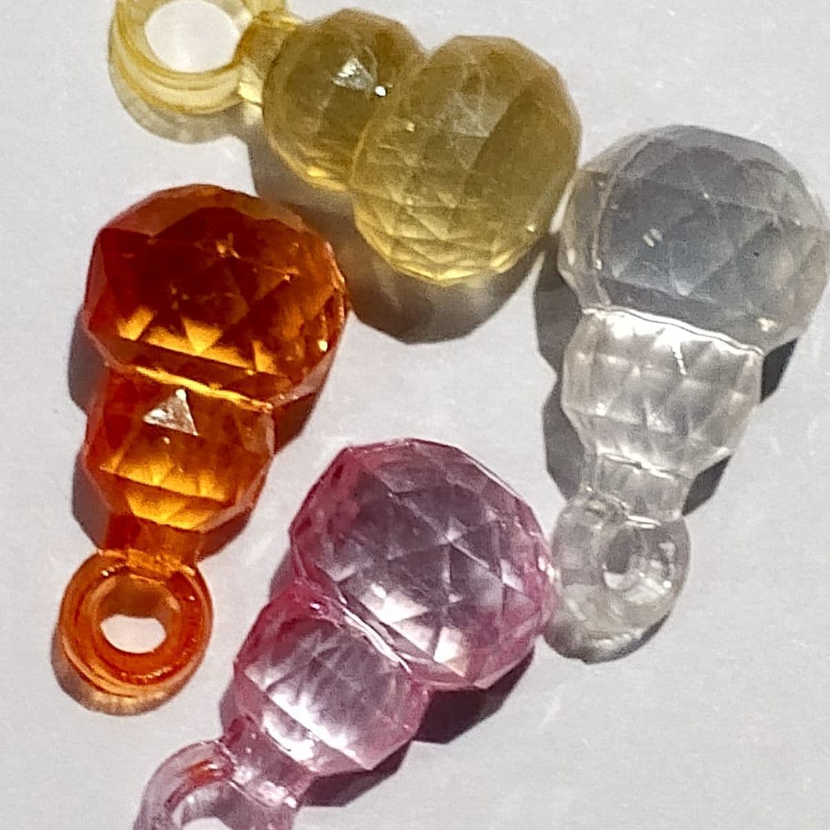 Beads for DIY Crafts. White, Yellow, Pink, and Orange Drop Tussle (Latkan) Acrylic Beads. Pack of 40gms Beads, For DIY Jewelry Making, Jewelry, And Dress Accessories.
