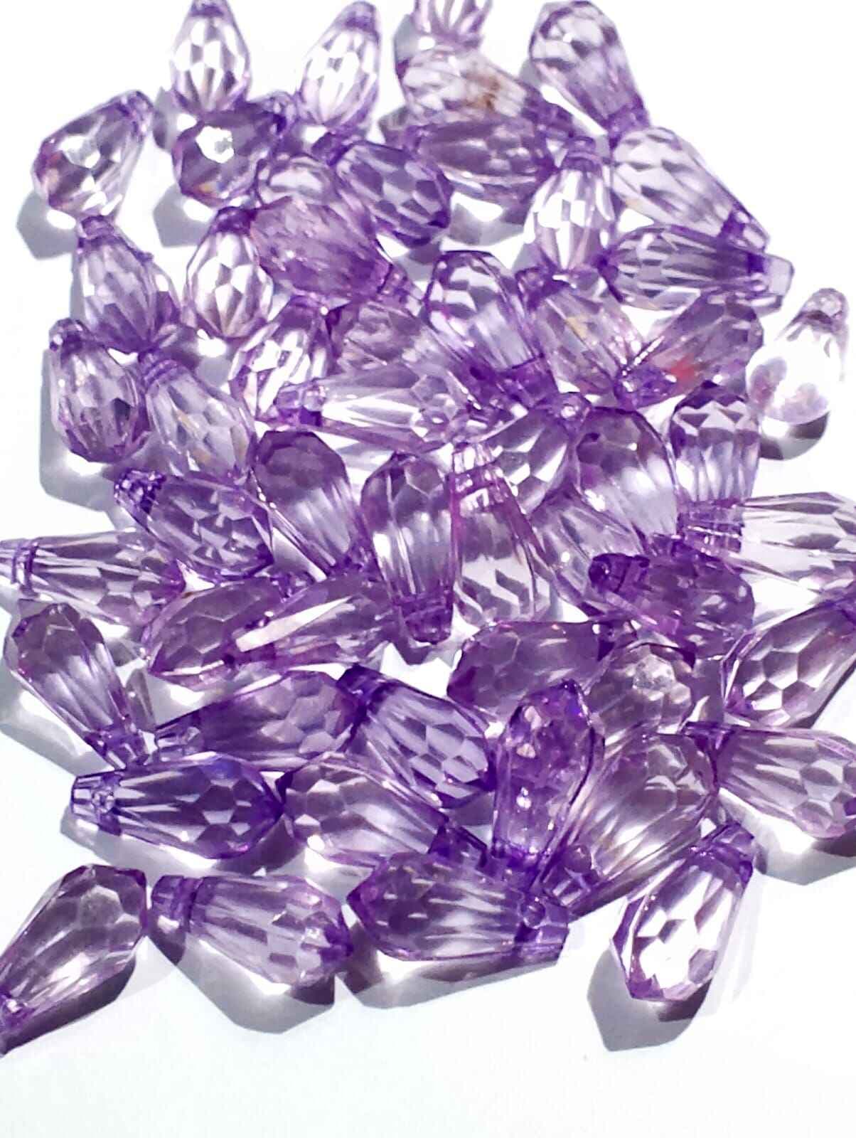 Pack of 40gms Beads, Purple Drop Tussle (Latkan) Acrylic Beads For DIY Jewelry Making, Jewelry, DIY, Dresses And Crafting Accessories.