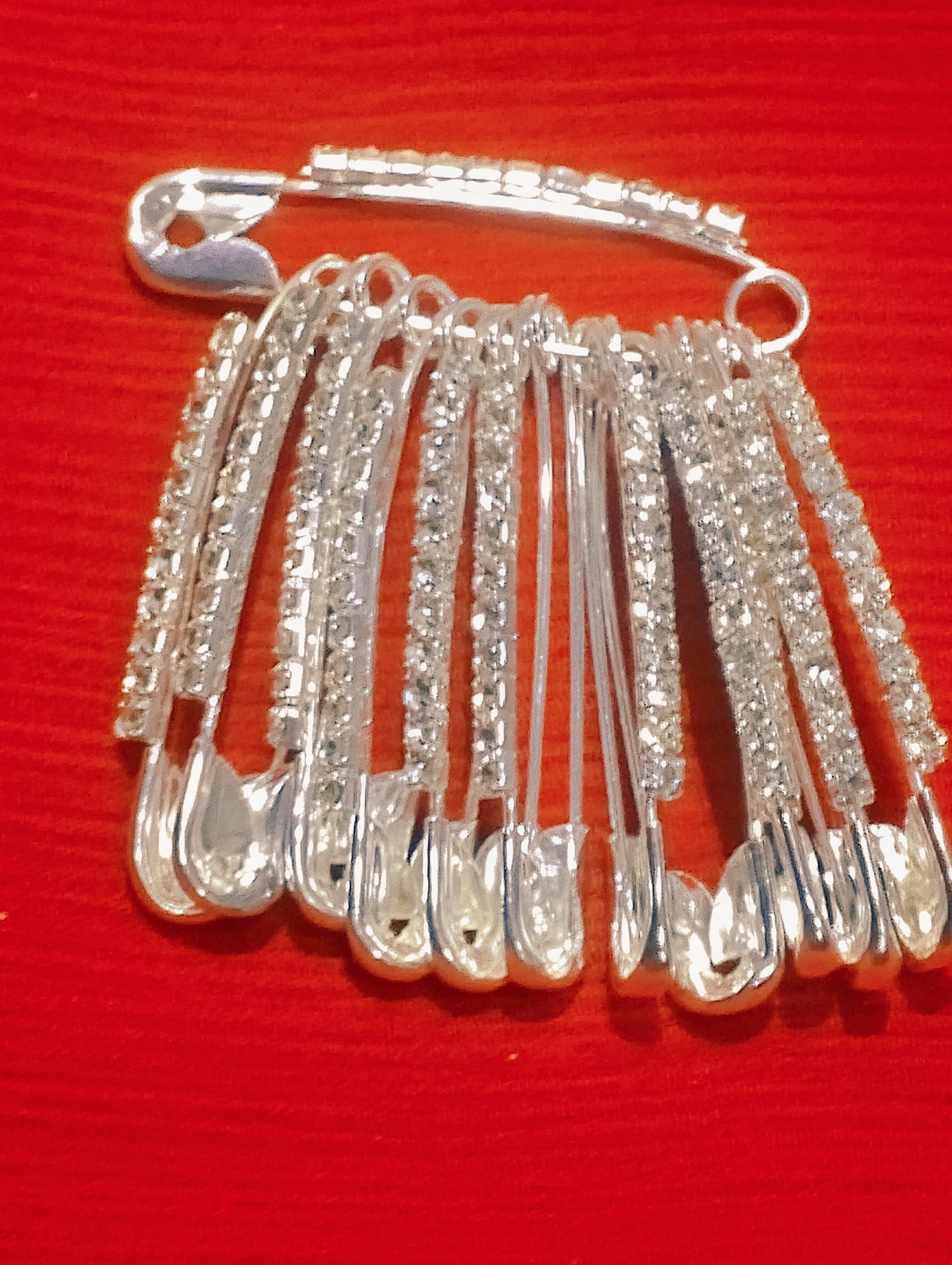Crystal Hijab Pins – Set of 6 Fancy Safety Pins with Rhinestones