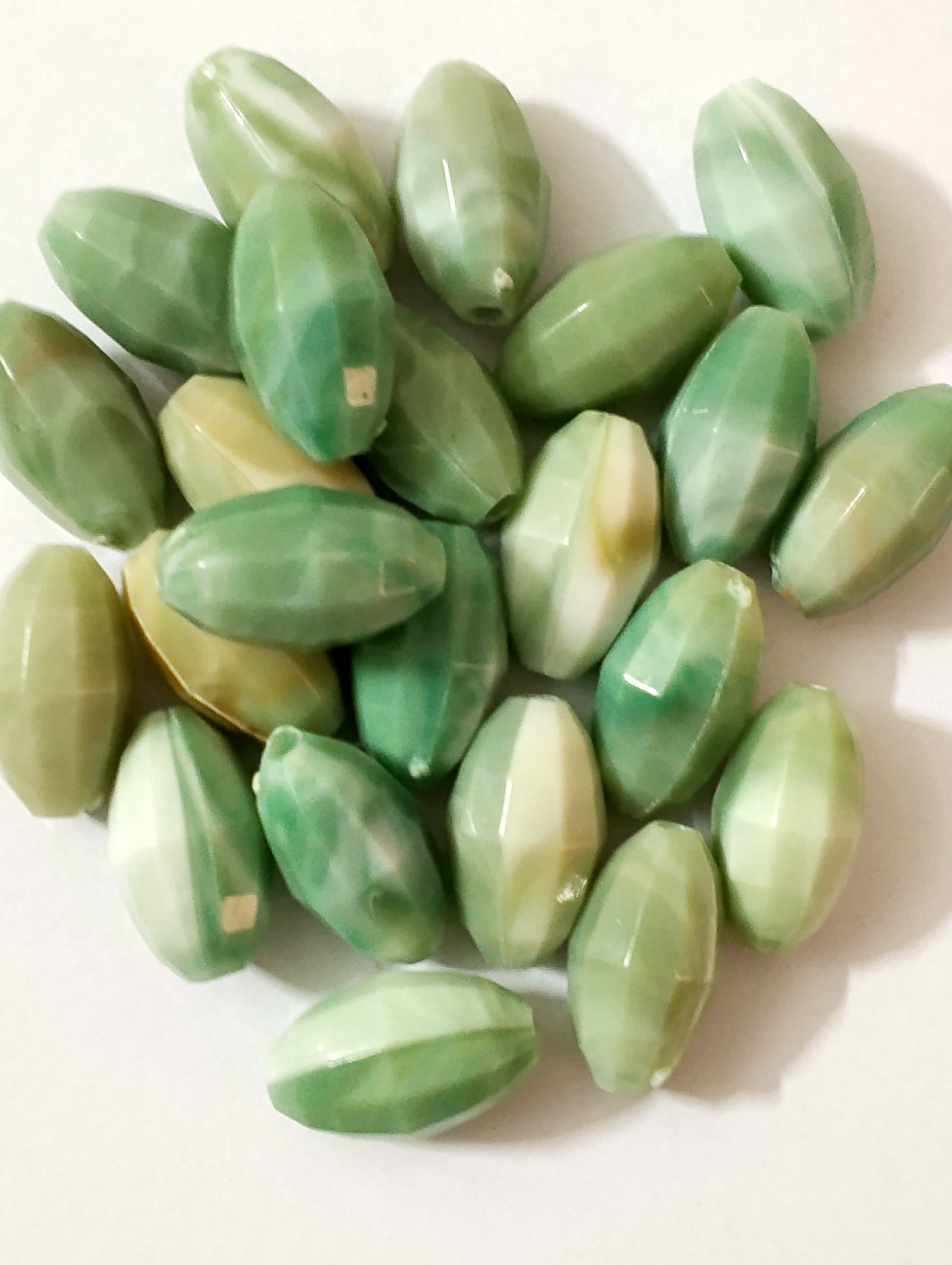Green Marble Cylinder Cut Plastic Beads. 40gms Beads, Stunning Beads For DIY Jewelry Making, Jewelry, Dress Accessories, Crafts, and Home Décor