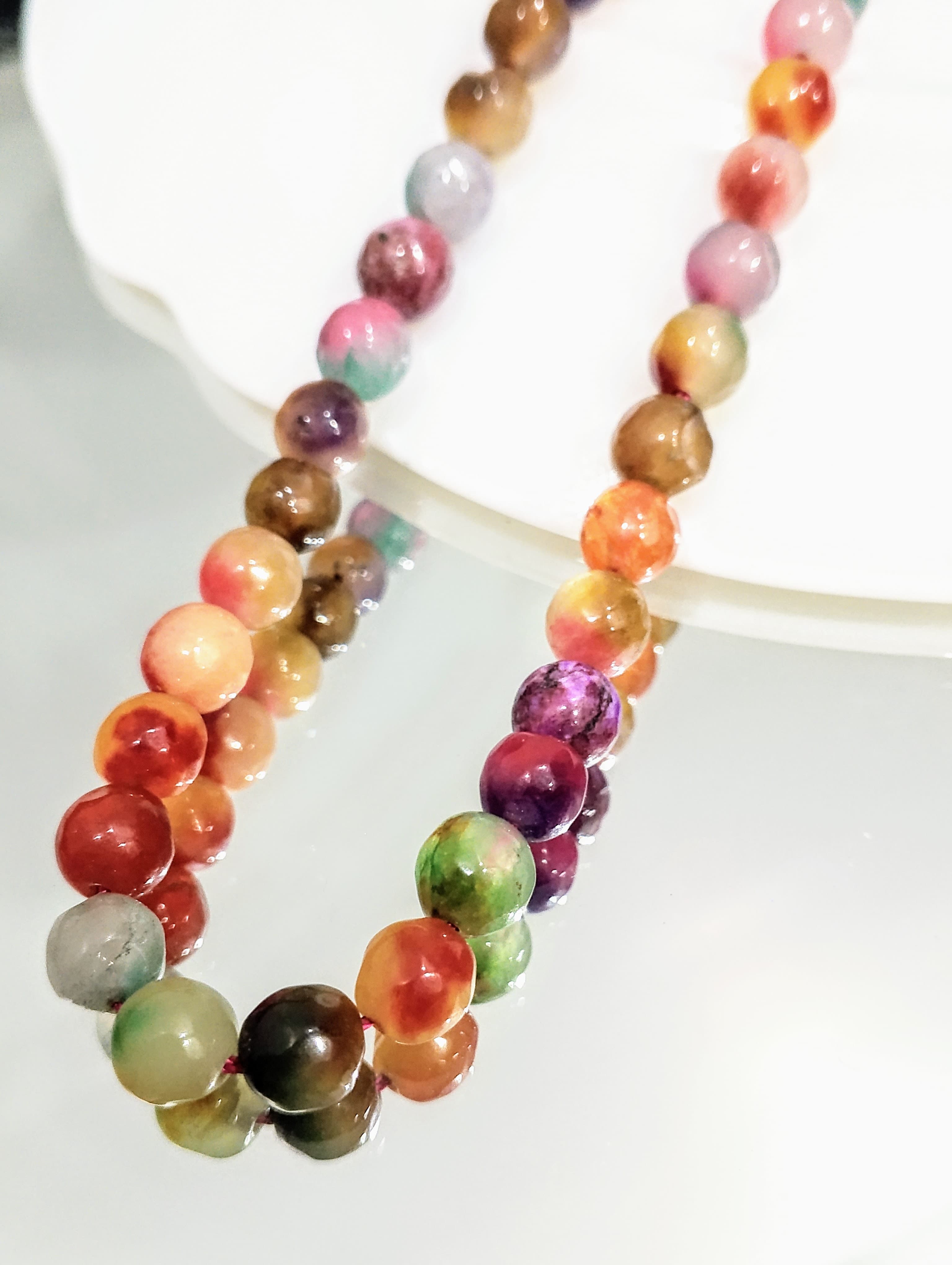 20 pcs Natural Quartz Polished Round Beads – Multi Colors – Jewelry Making Beads | Perfect for making bracelets, necklaces, earrings, keychains, and DIY crafts.